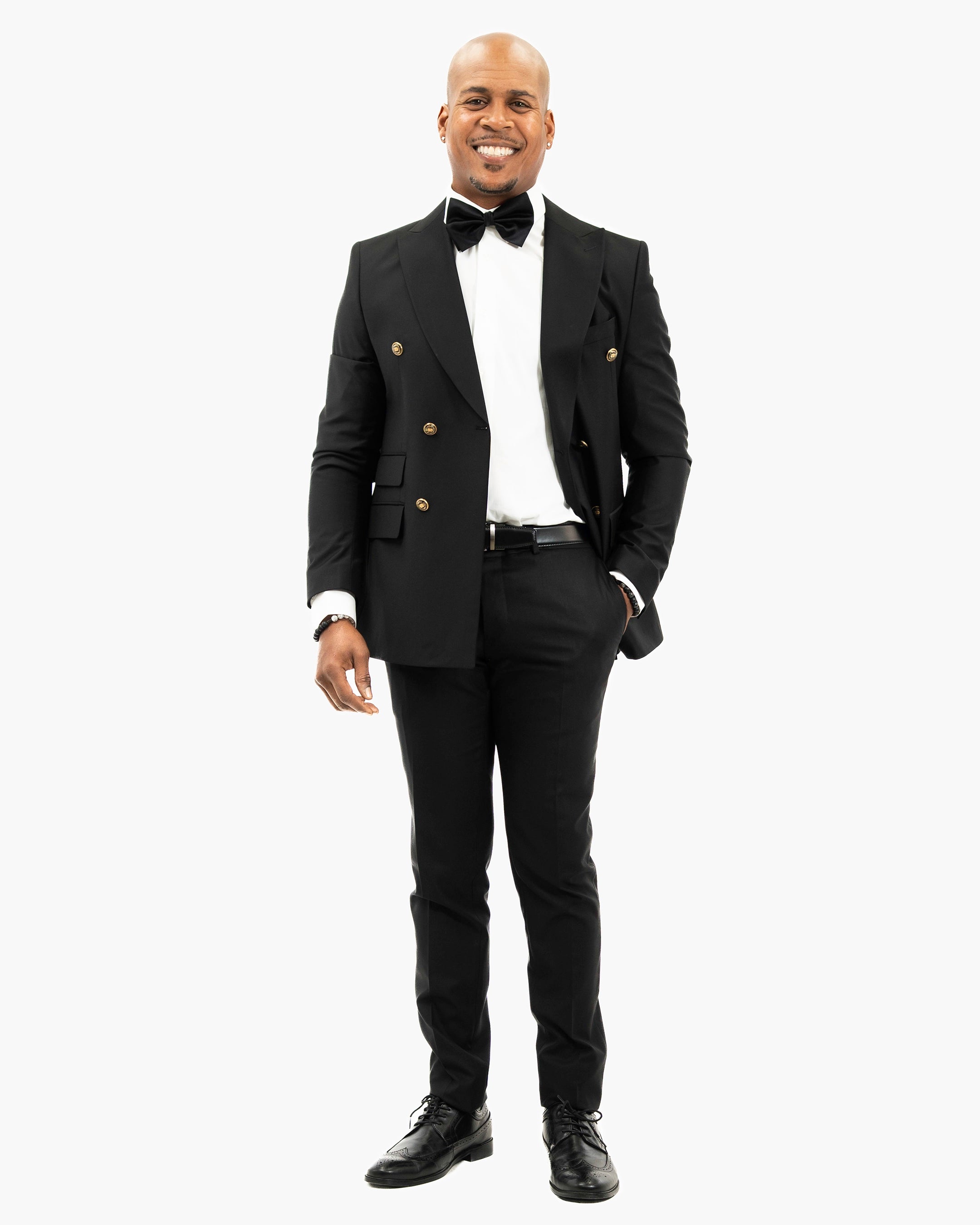 Black 2-Piece Double-Breasted Slim-Fit Suit