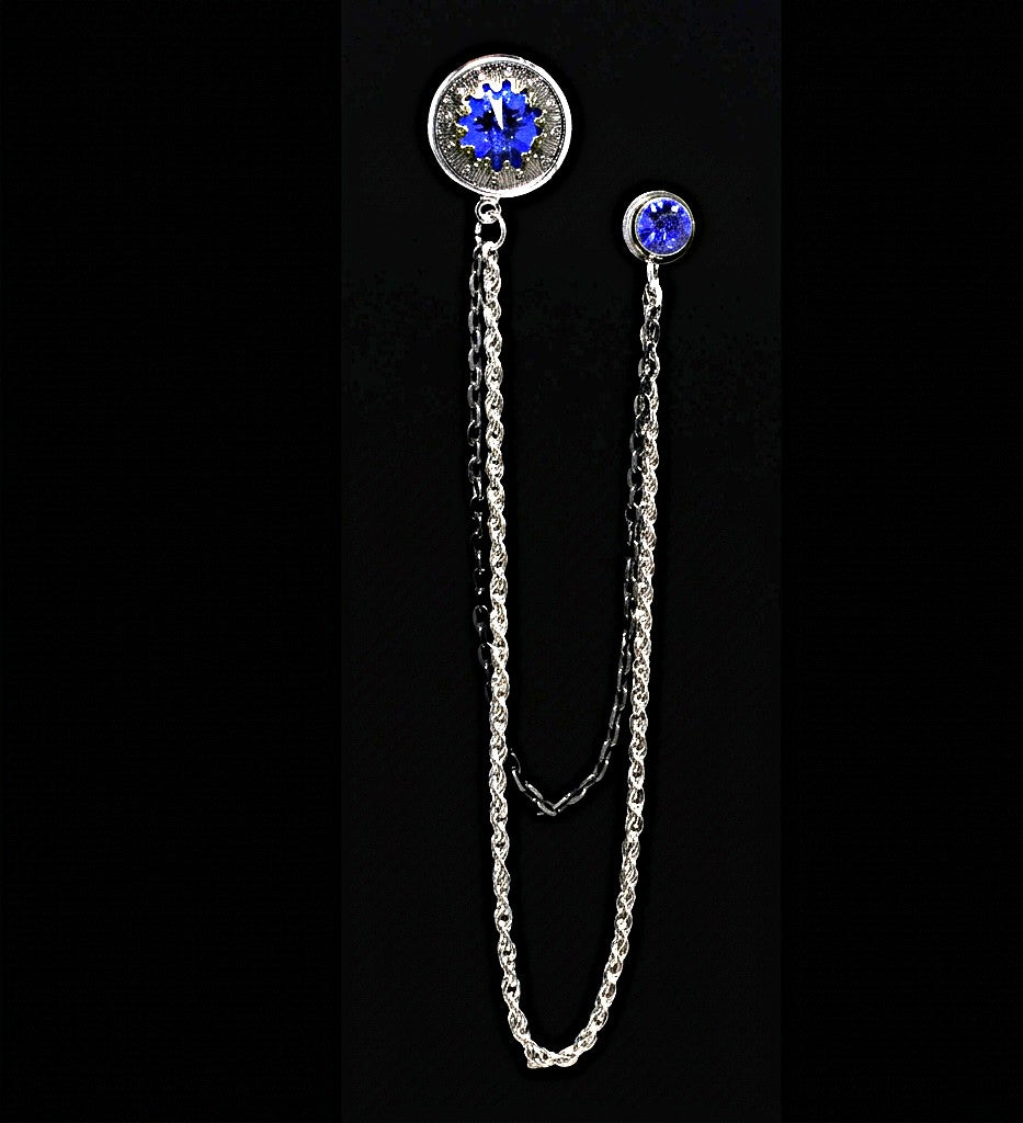 Chronos Motif Medium Chain Brooch Lapel Pin