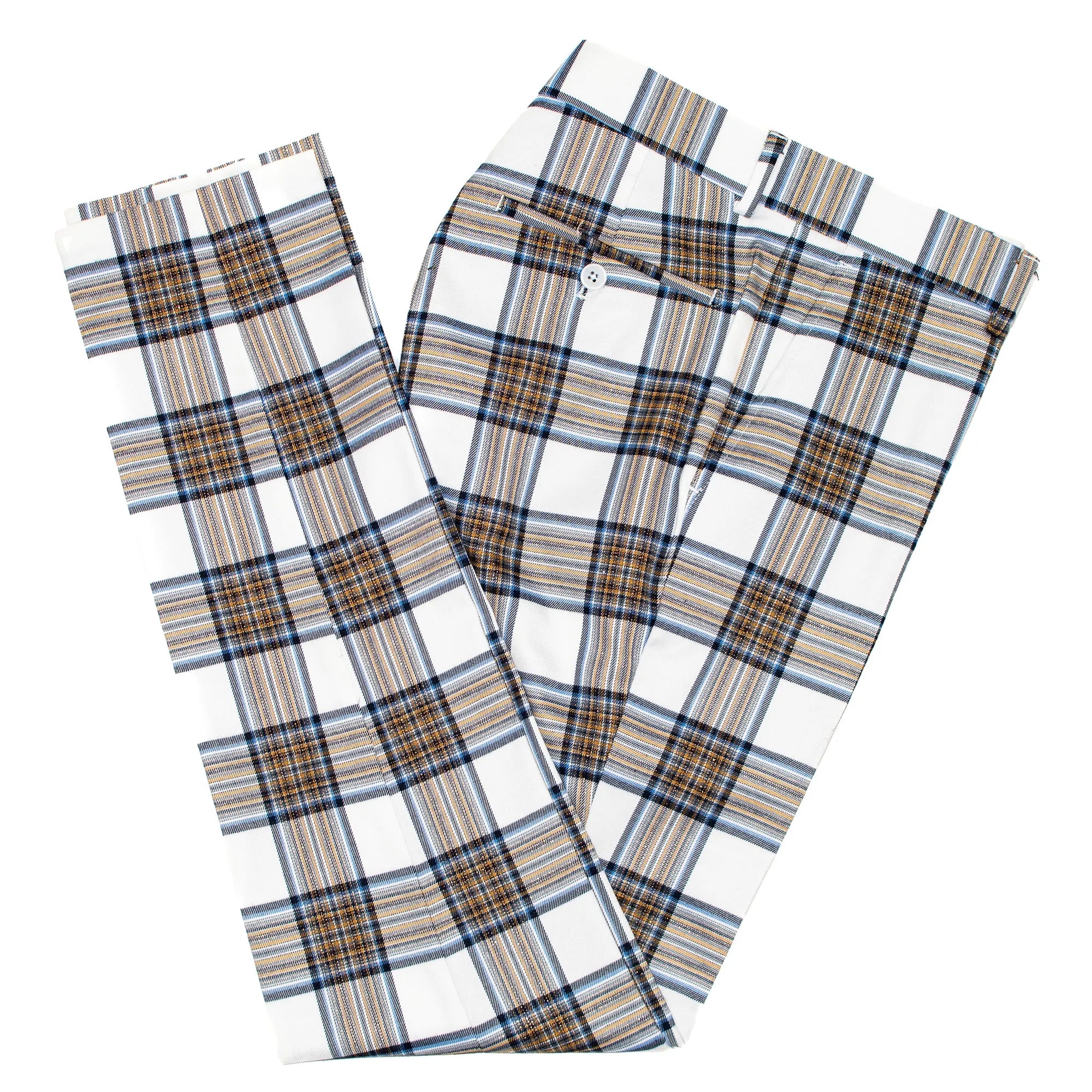 White Plaid Dress Pants