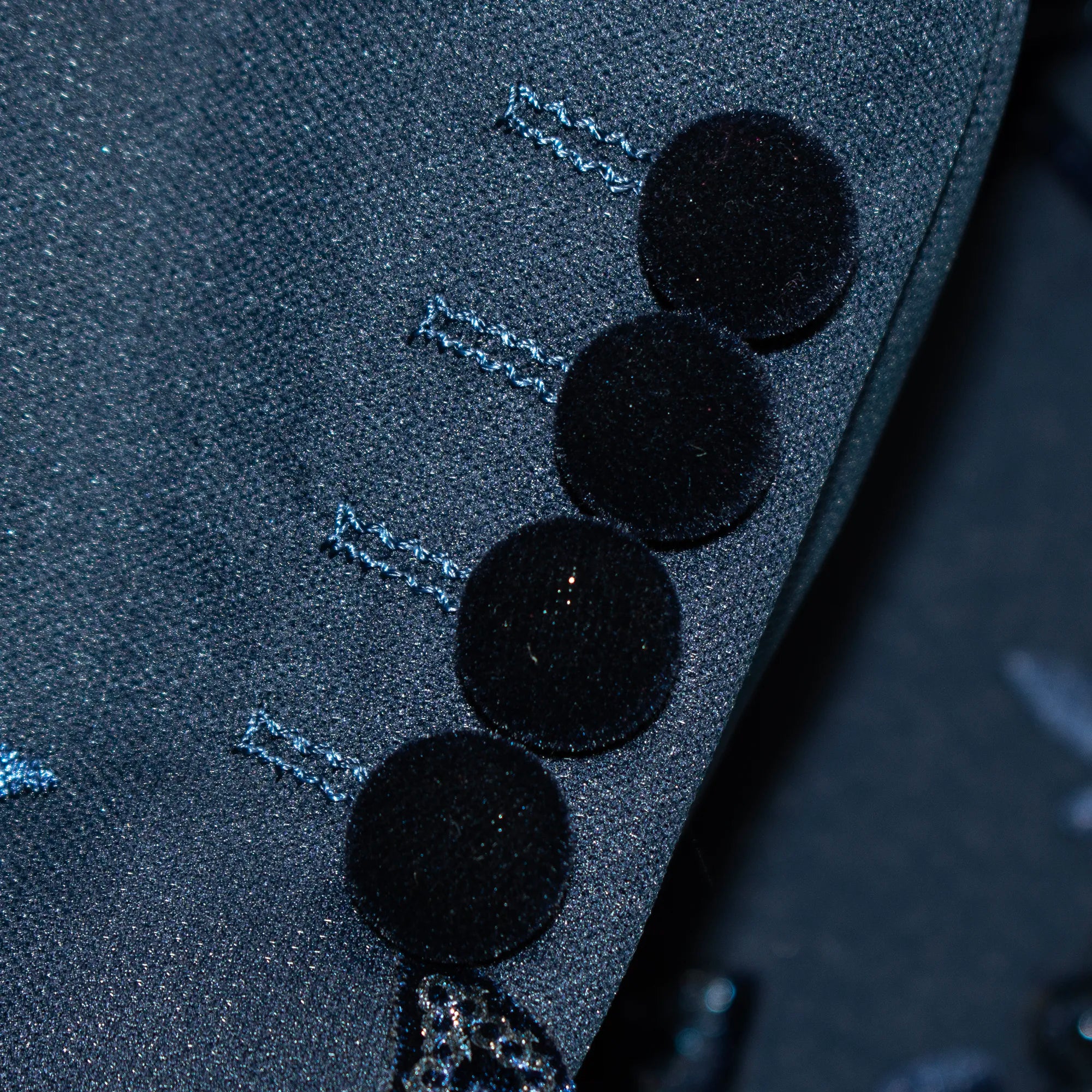 Navy Woven Floral Modern-Fit Tuxedo Jacket