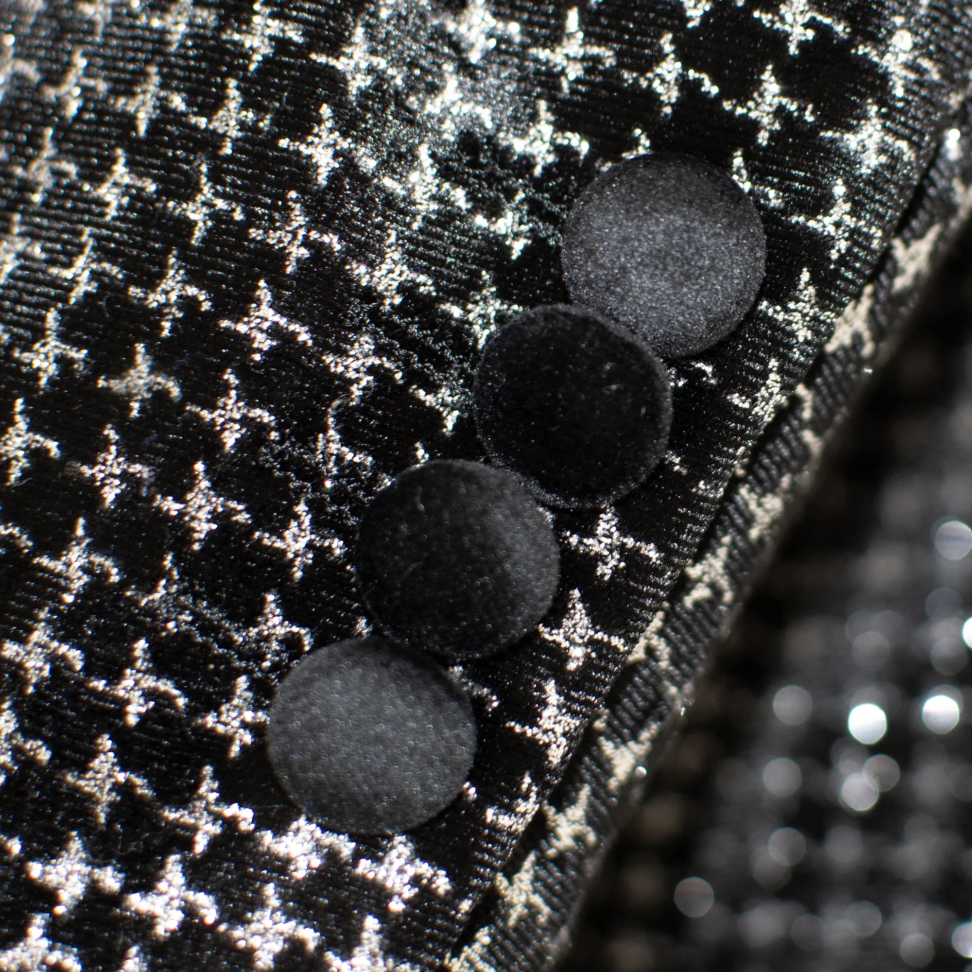 Black Metallic Houndstooth Modern-Fit Tuxedo Jacket