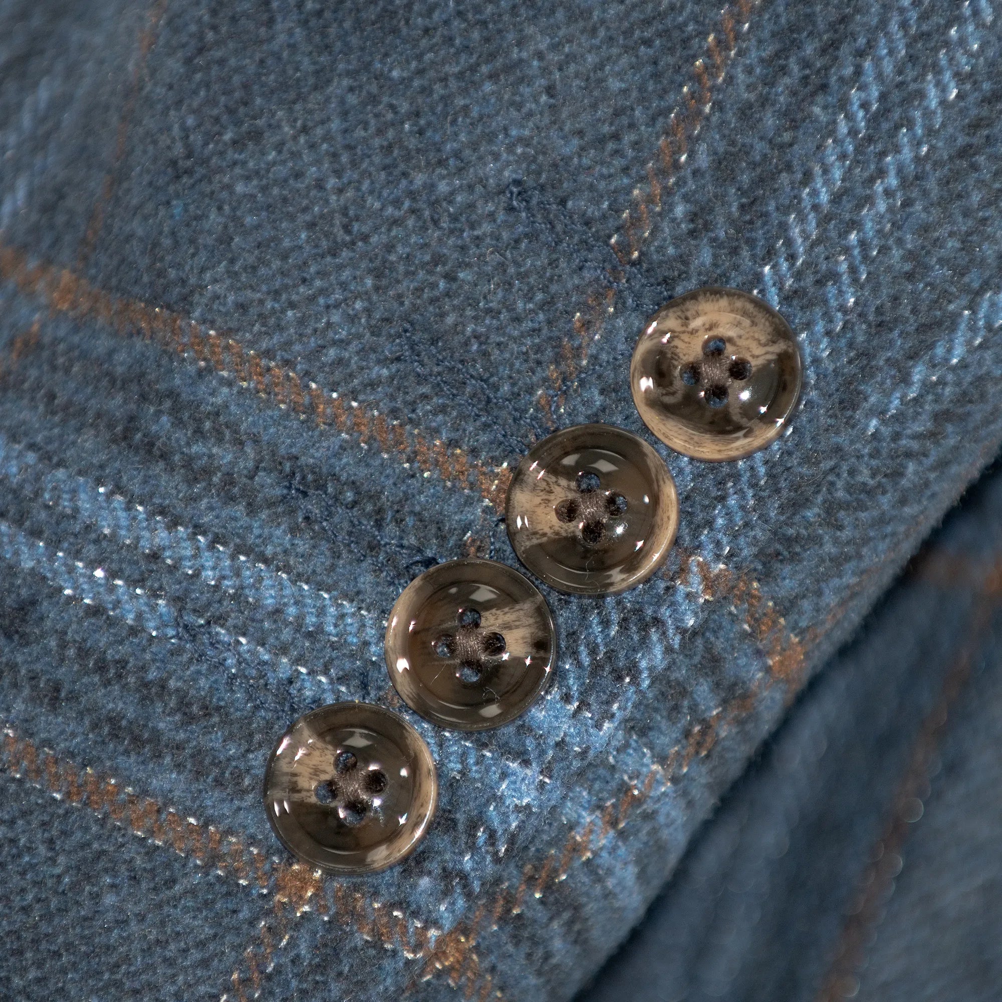 Indigo Wool Plaid Jacket With Removable Fleece Liner