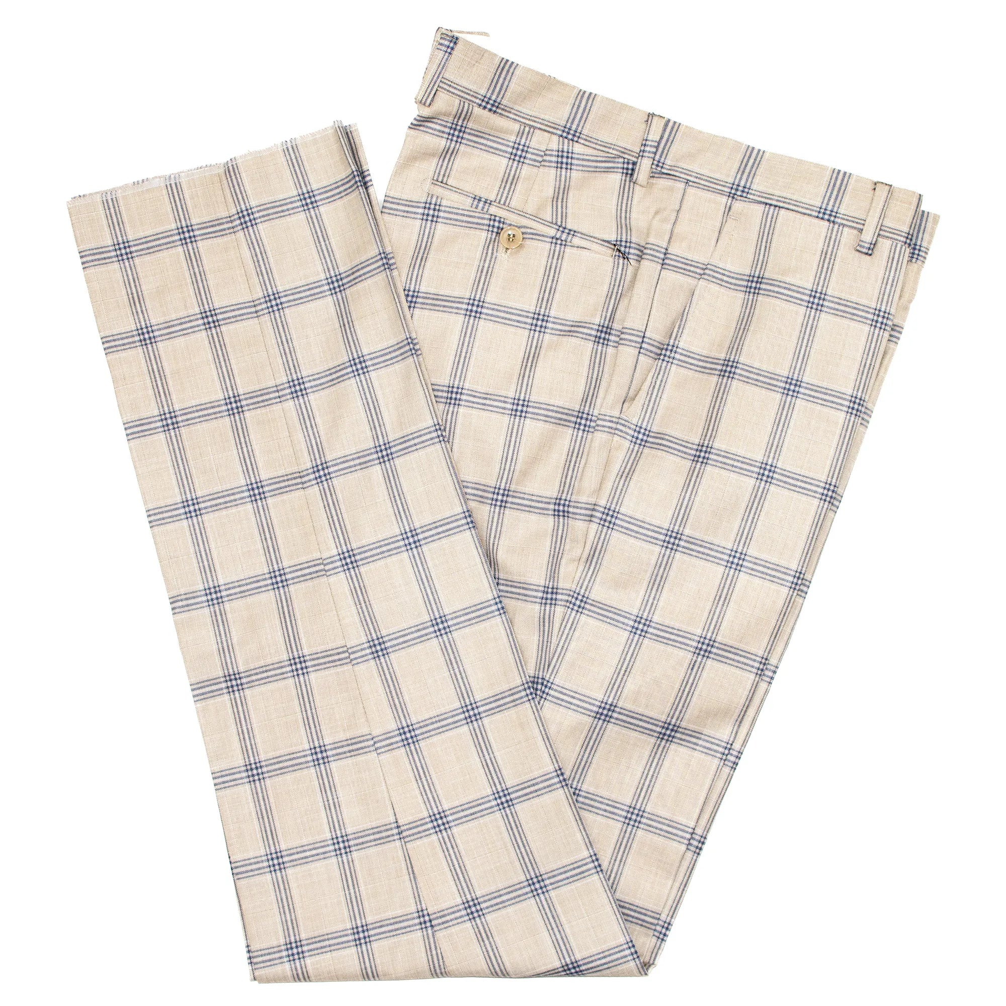 Sand Plaid 3-Piece Tailored-Fit Suit