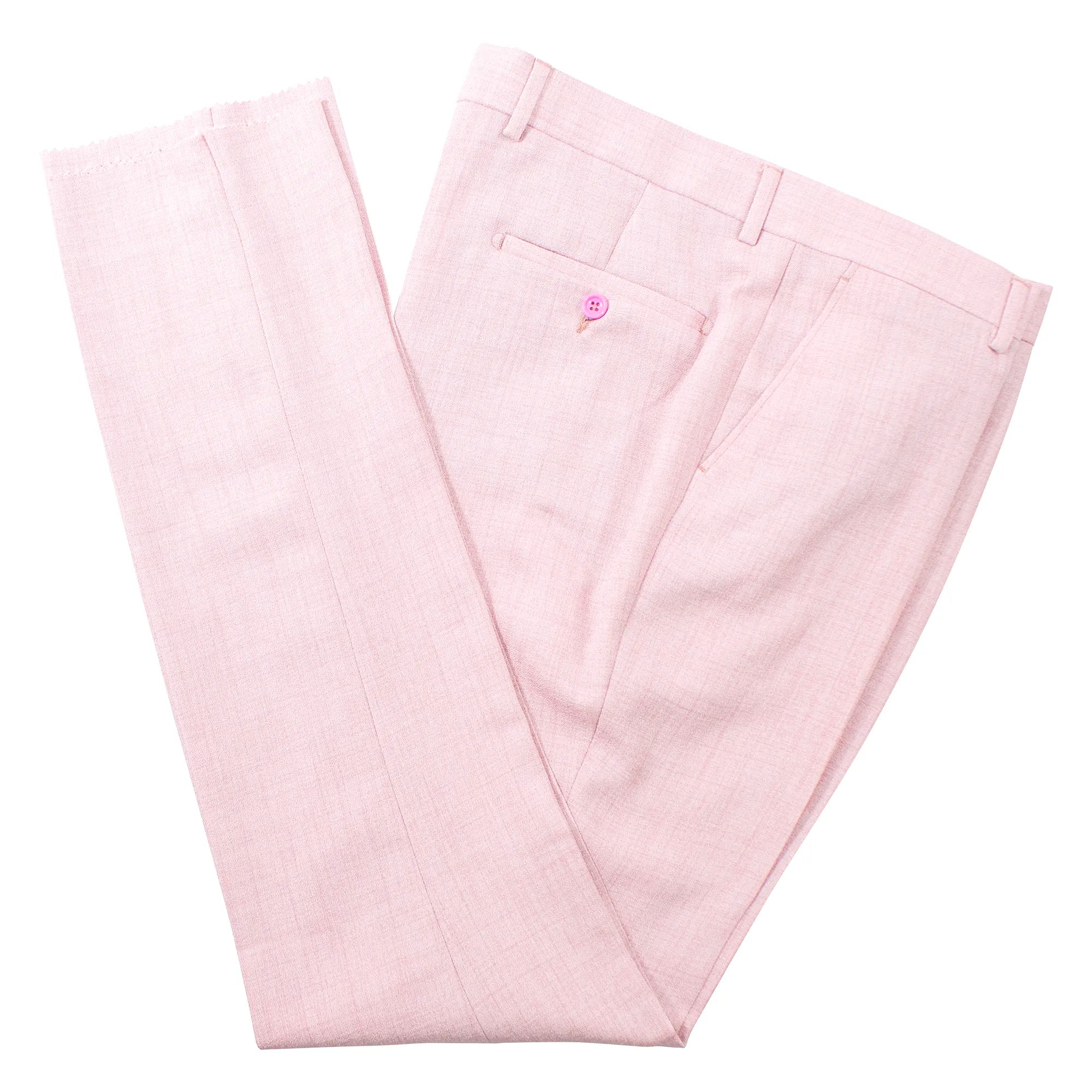 Men's Dusty Rose And Black 3-Piece Suit With Peak Lapels