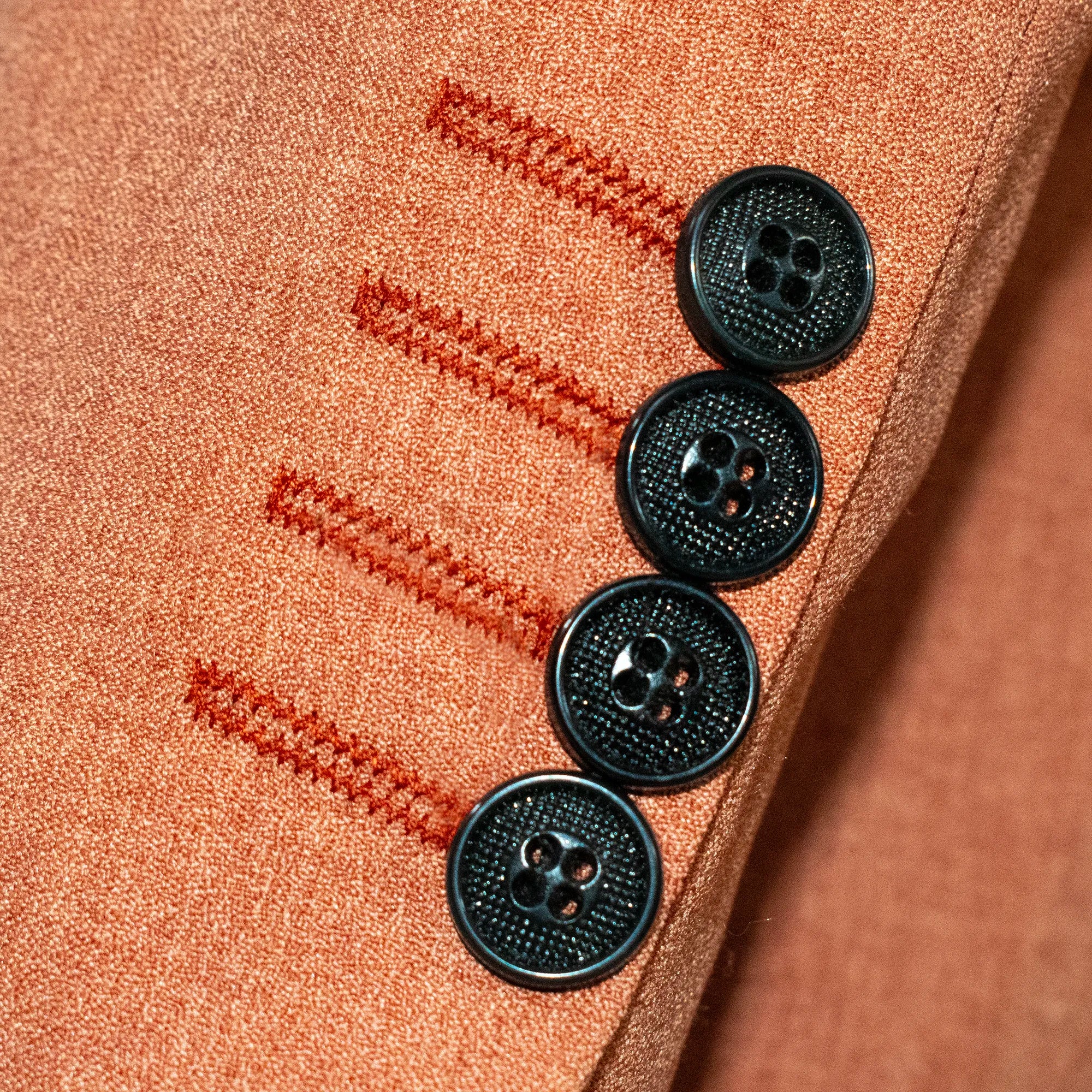 Men's Rust and Black 3-Piece Suit With Peak Lapels