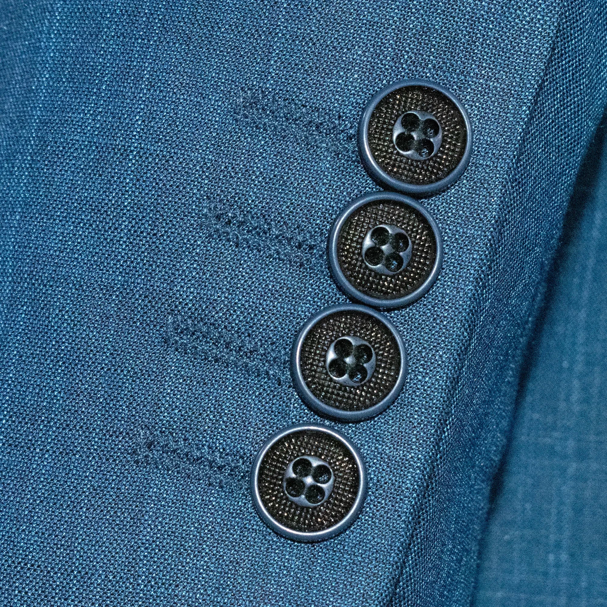 Men's Sapphire Blue 3-Piece Suit With Peak Lapels