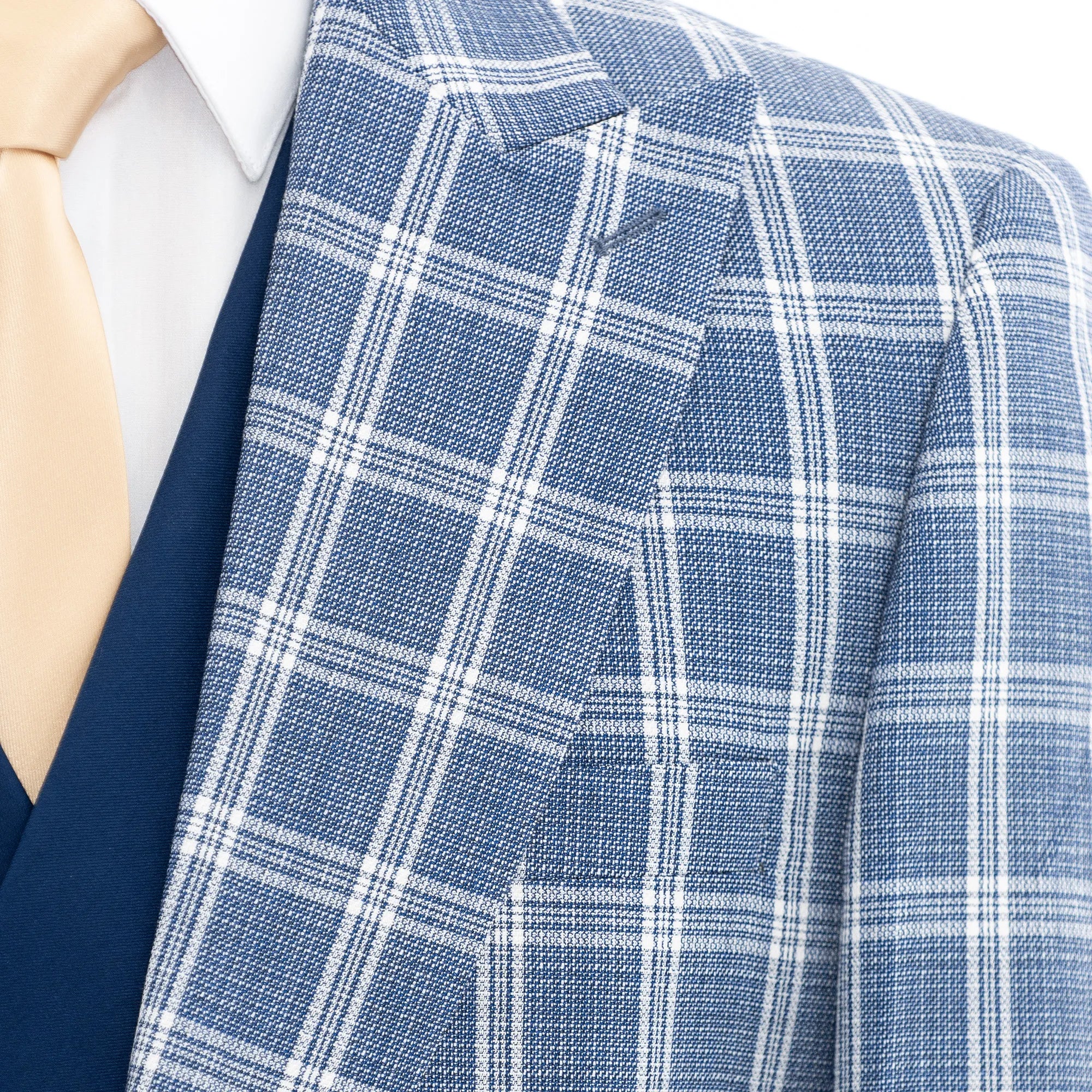 Blue Plaid 3-Piece Tailored-Fit Suit