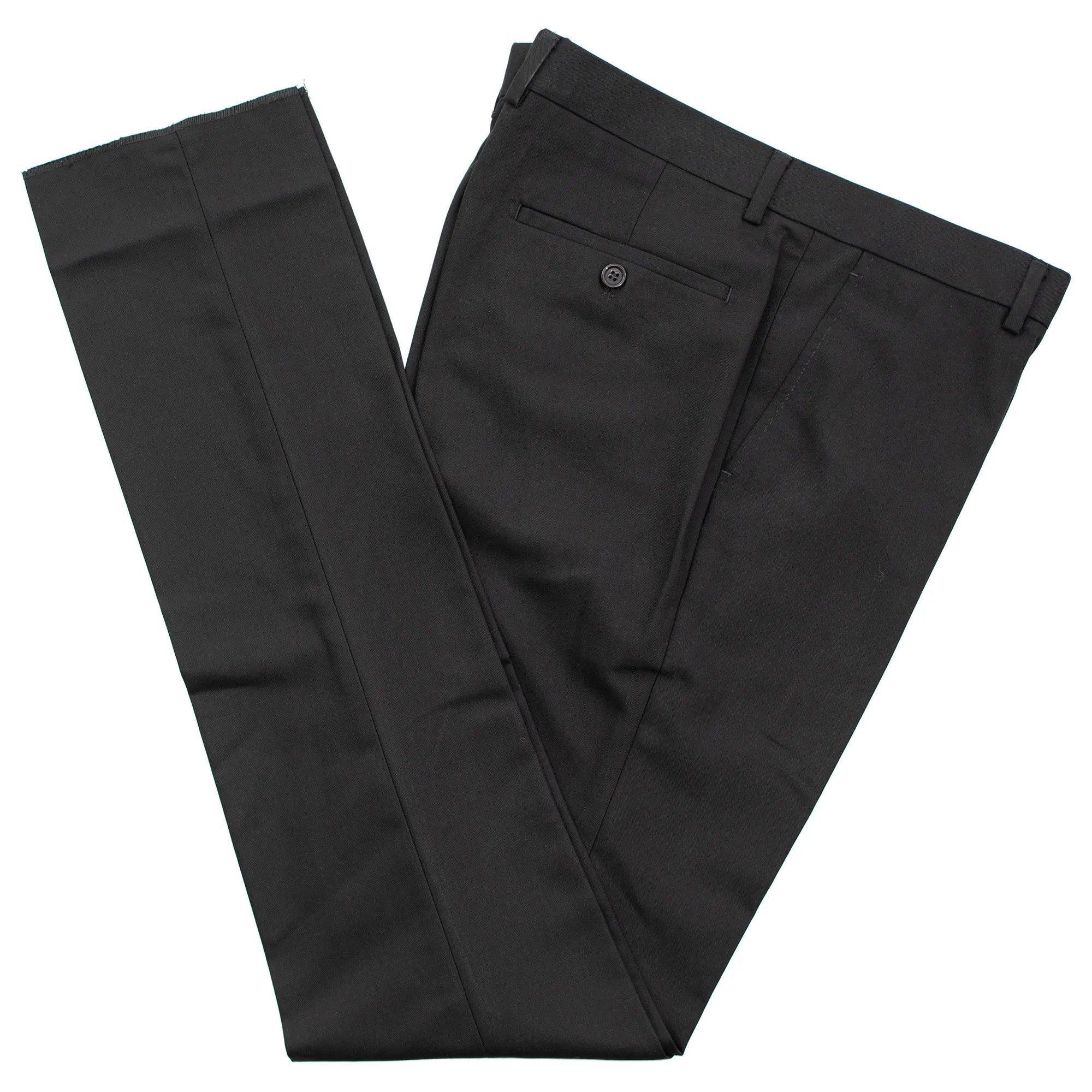 Solid Black Slim-Fit Pants