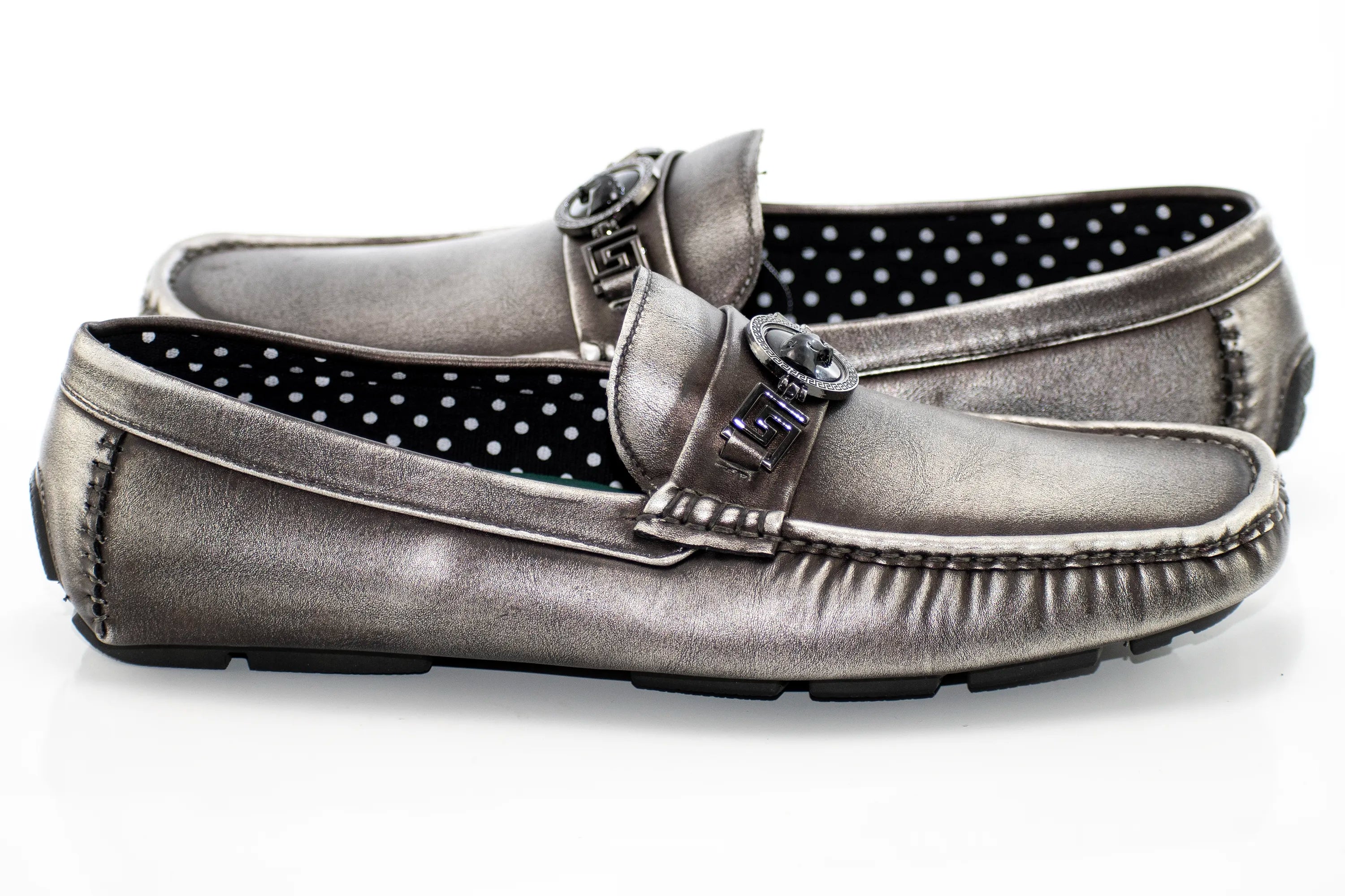 Black Sequined Driver Loafer with Gold Bit