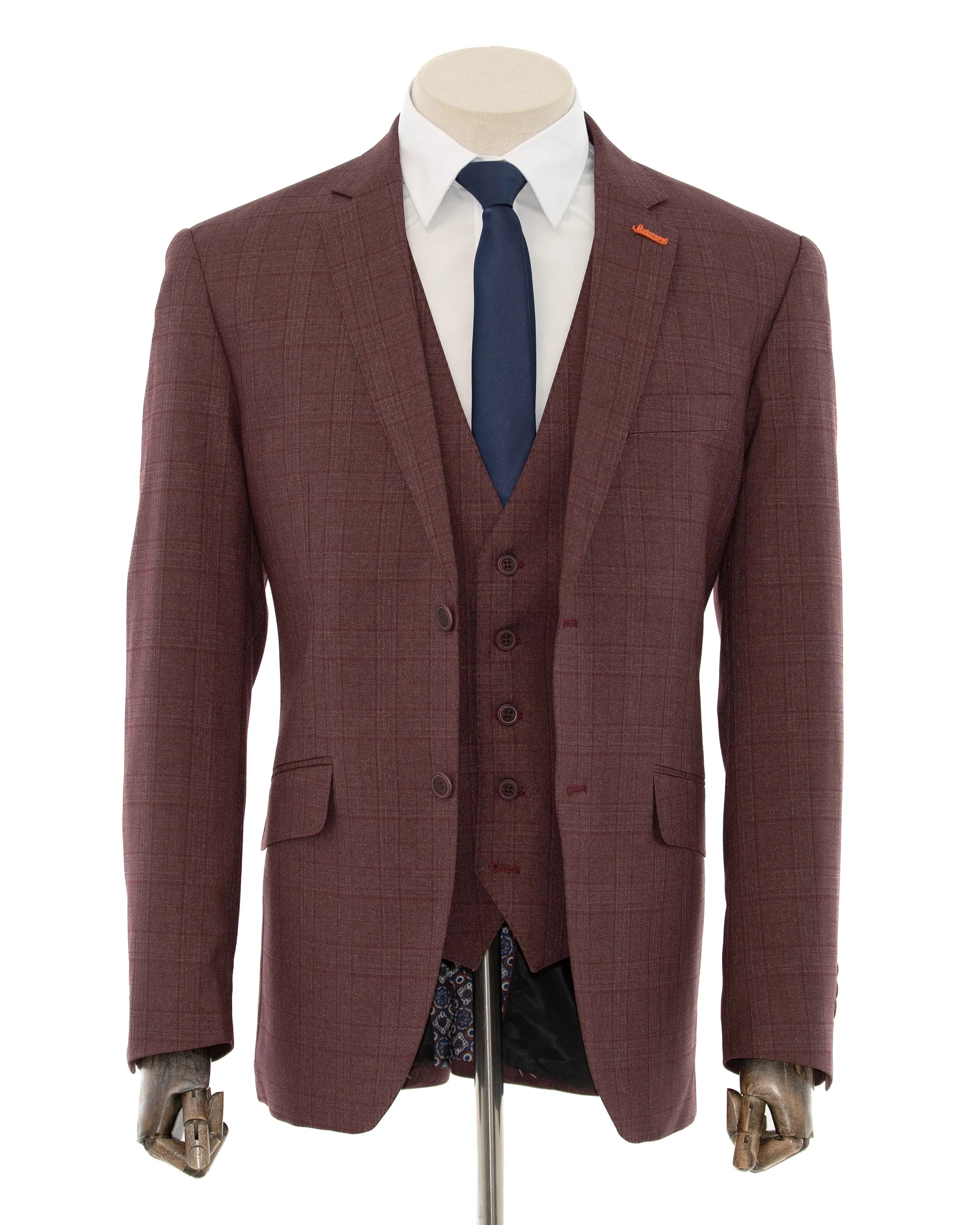 Tartan Plaid 3-Piece Tailored-Fit Suit