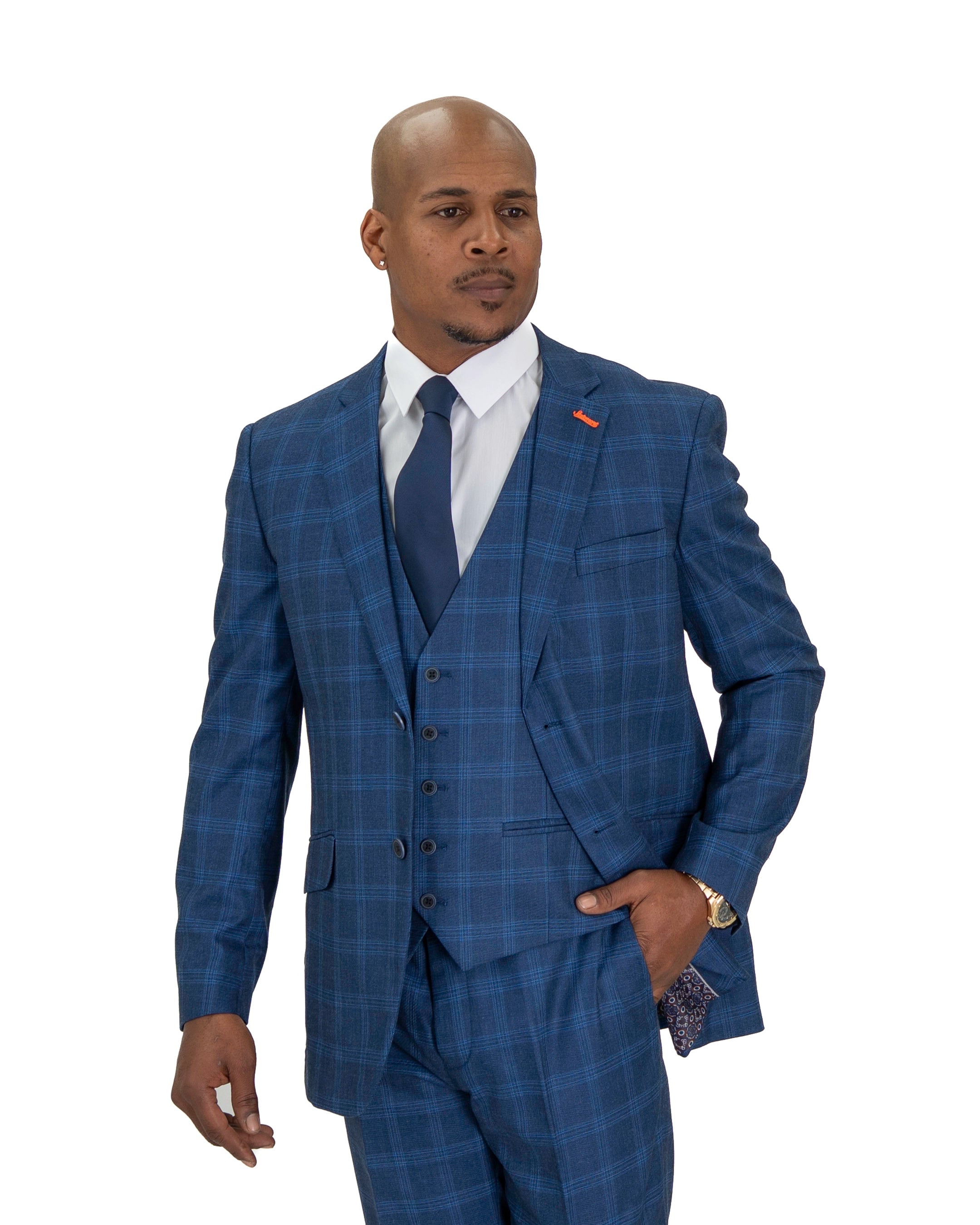 Tartan Plaid 3-Piece Tailored-Fit Suit