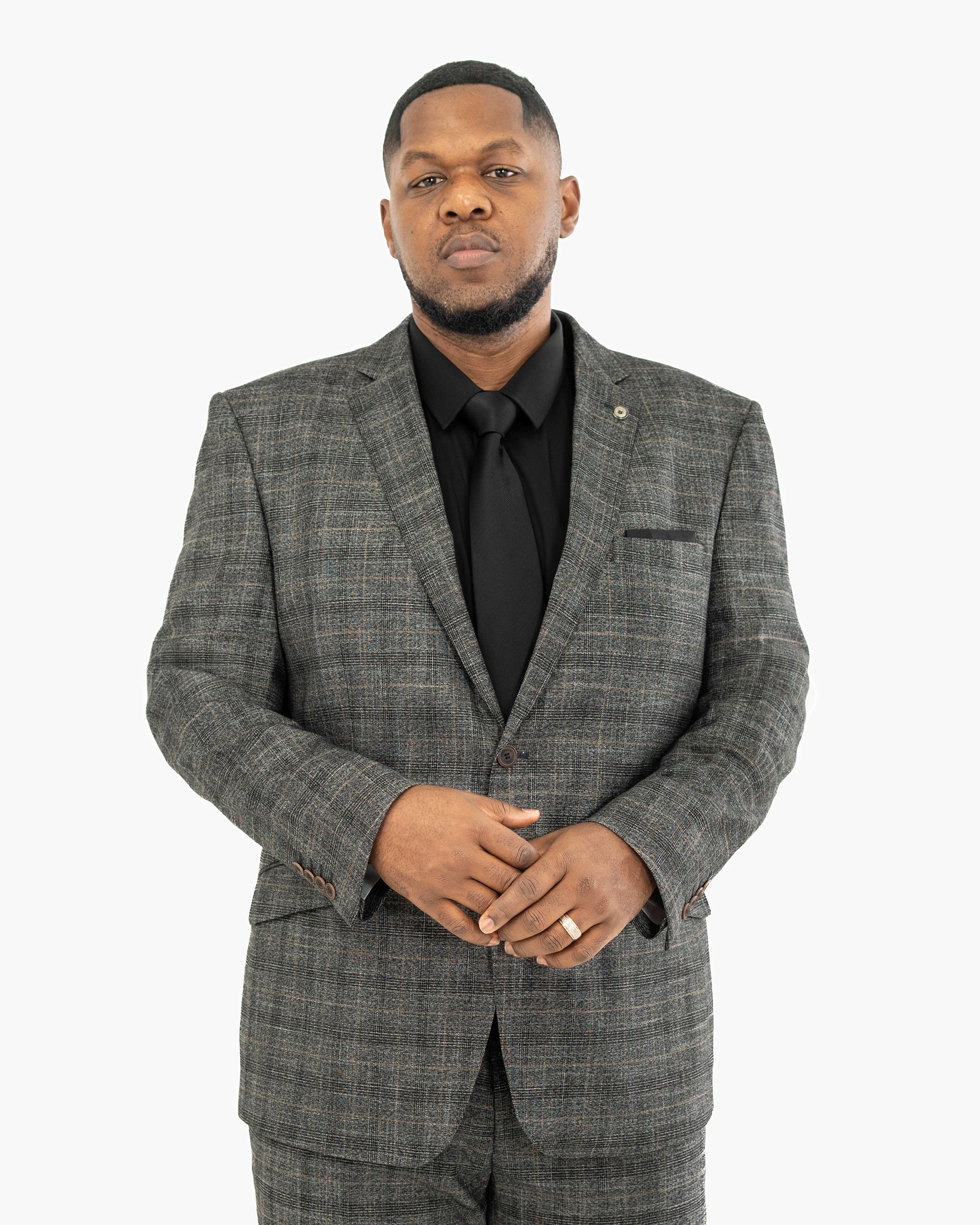 Gray Dupplin Check 2-Piece Tailored-Fit Suit