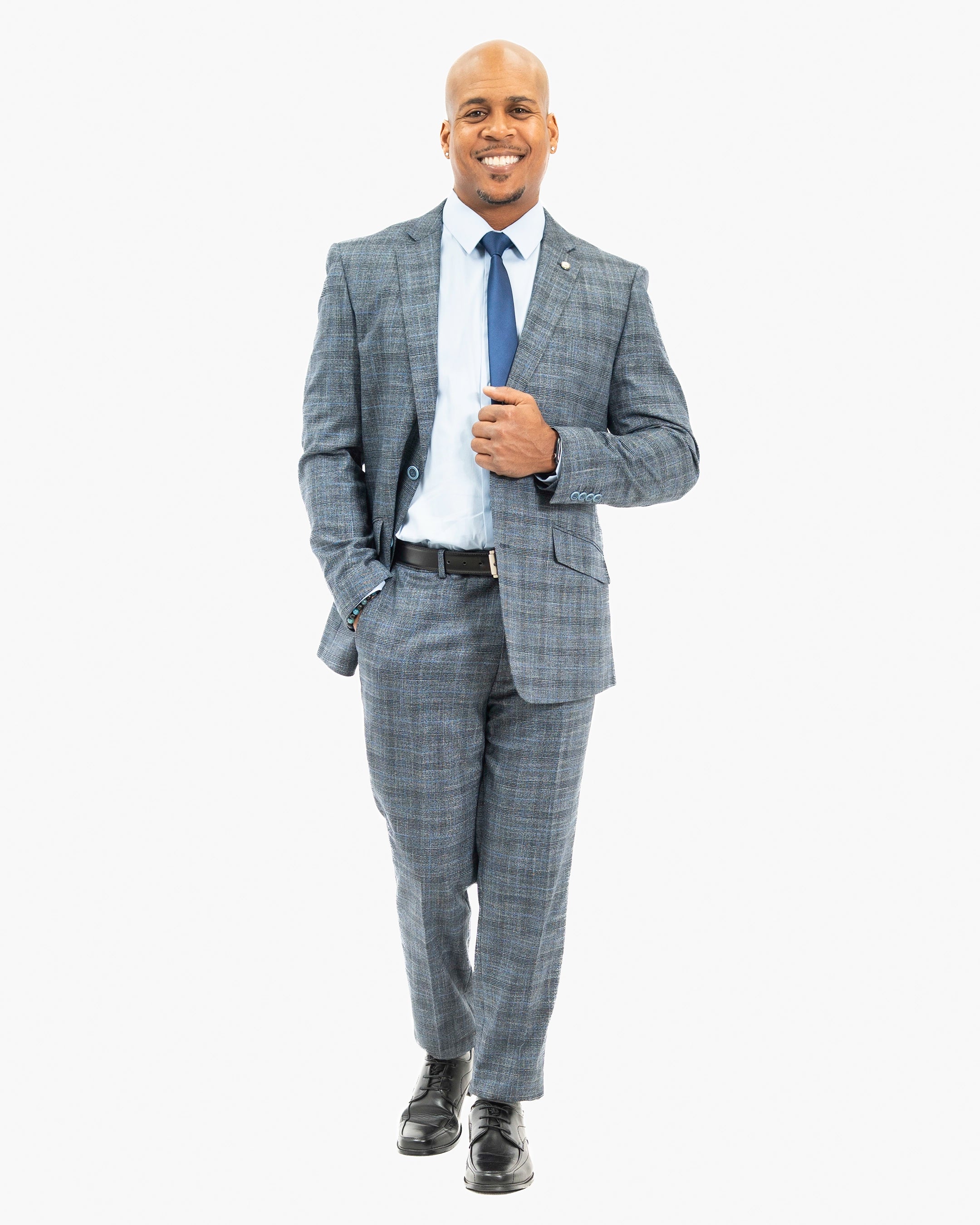 Indigo Plaid 2-Piece Tailored-Fit Suit