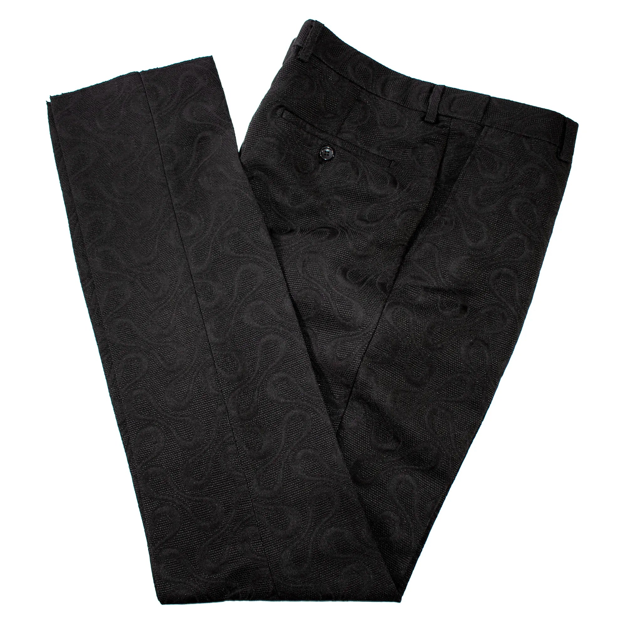 Black Infinity Jacquard With Gold Sequins 3-Piece Slim-Fit Tuxedo