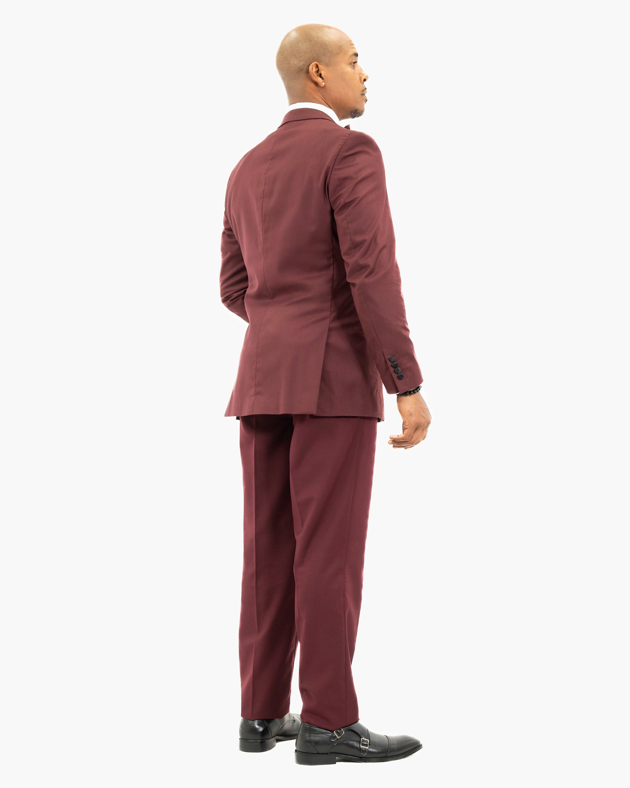 Burgundy 3-Piece Slim-Fit Tuxedo