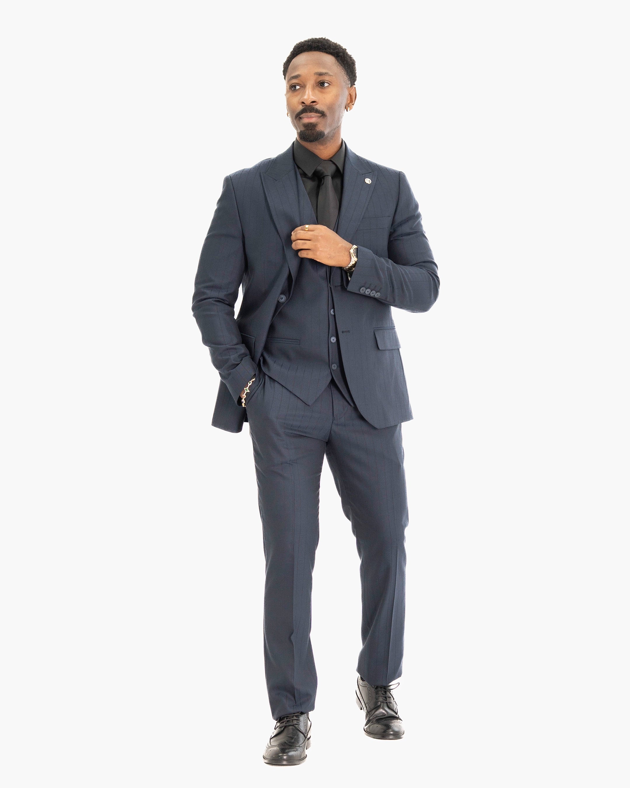 Russell | Pinstriped 3-Piece Tailored-Fit Suit