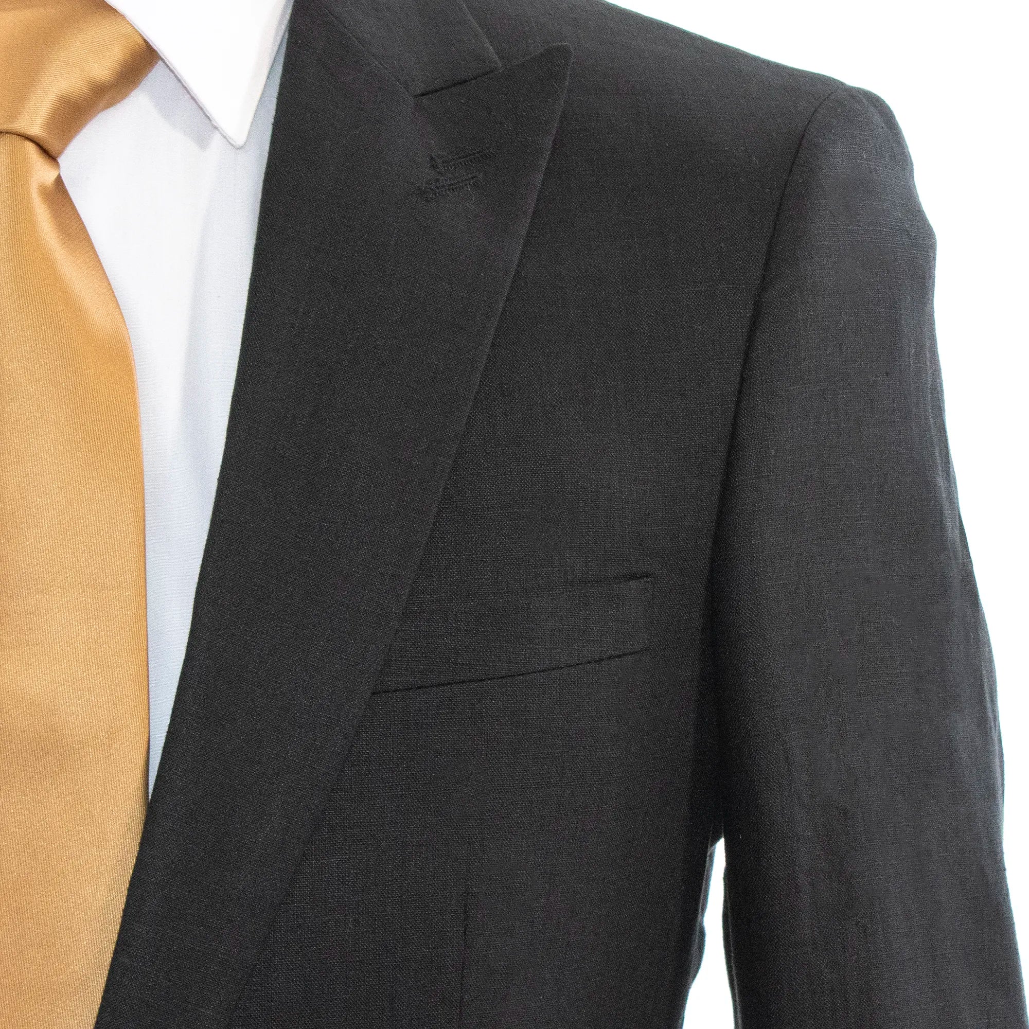 Black 2-Piece Slim-Fit Linen Suit