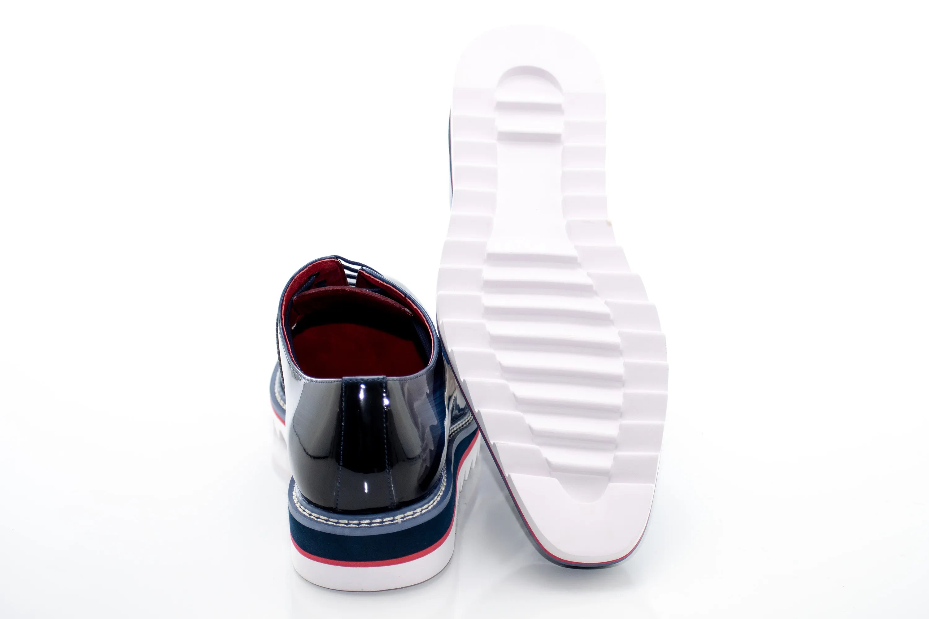 Cobalt Blue Leather Oxford Dress Sneaker