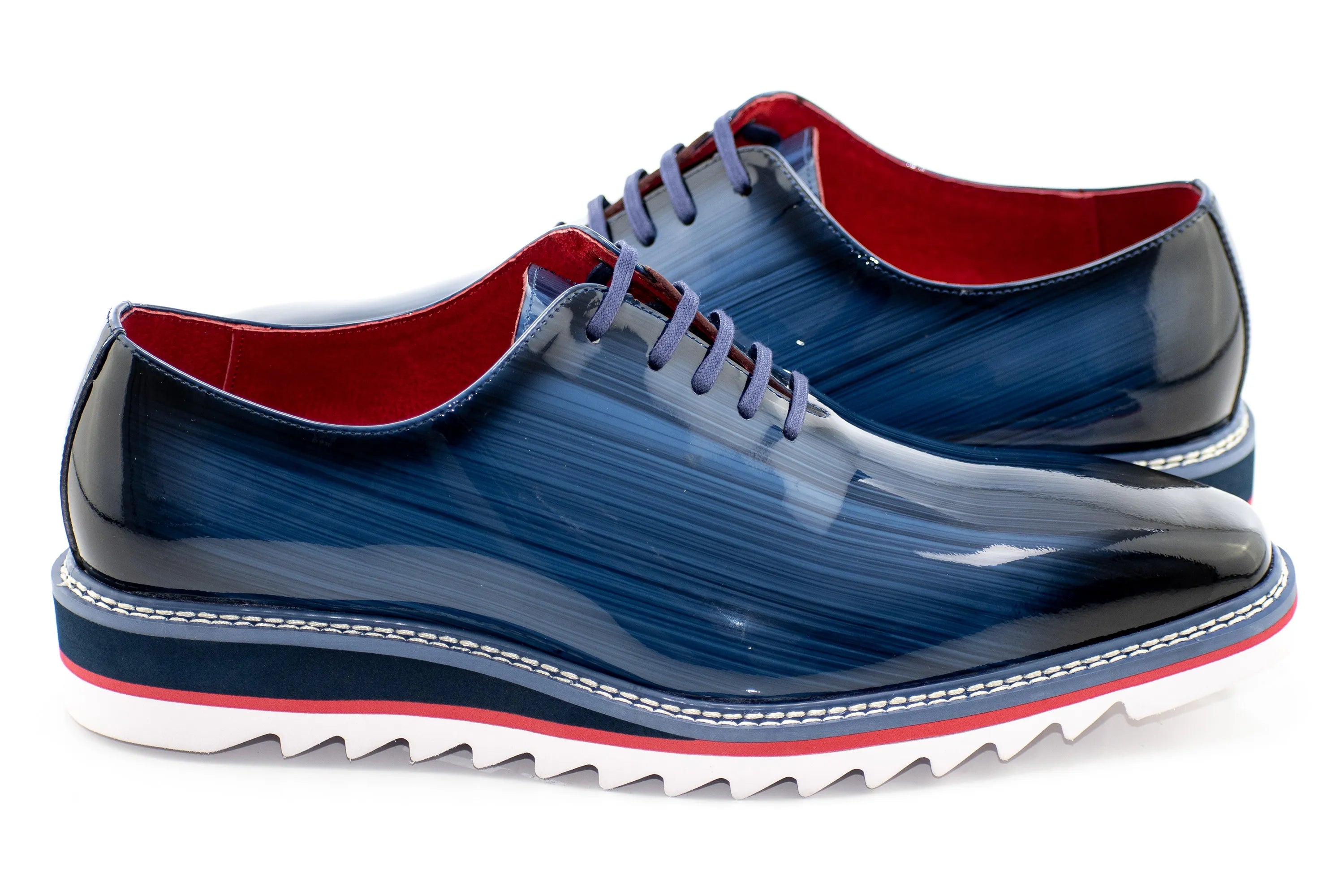 Cobalt Blue Leather Oxford Dress Sneaker