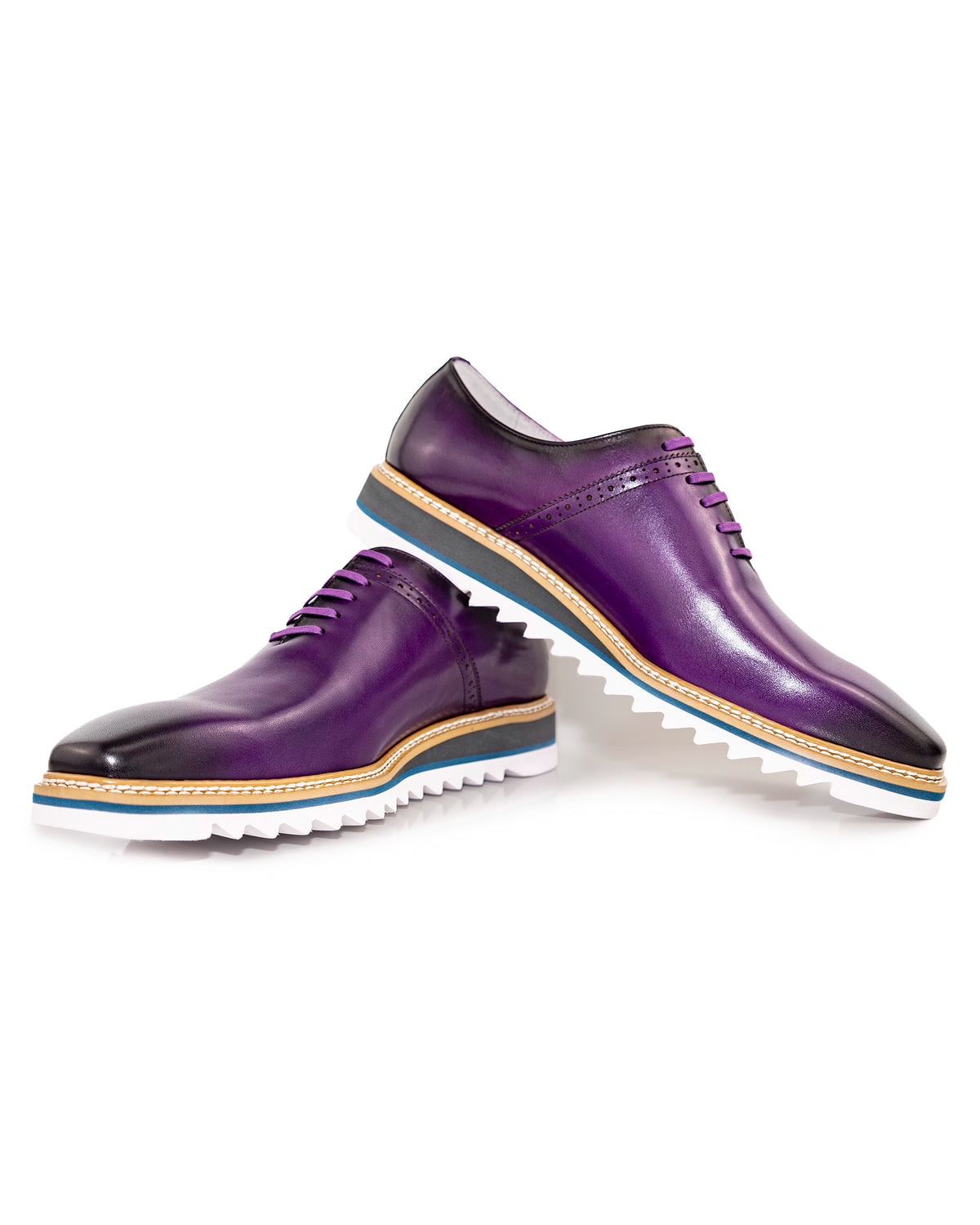Purple Leather Oxford Dress Sneaker Shoes | Casual View | Dolce Vesta