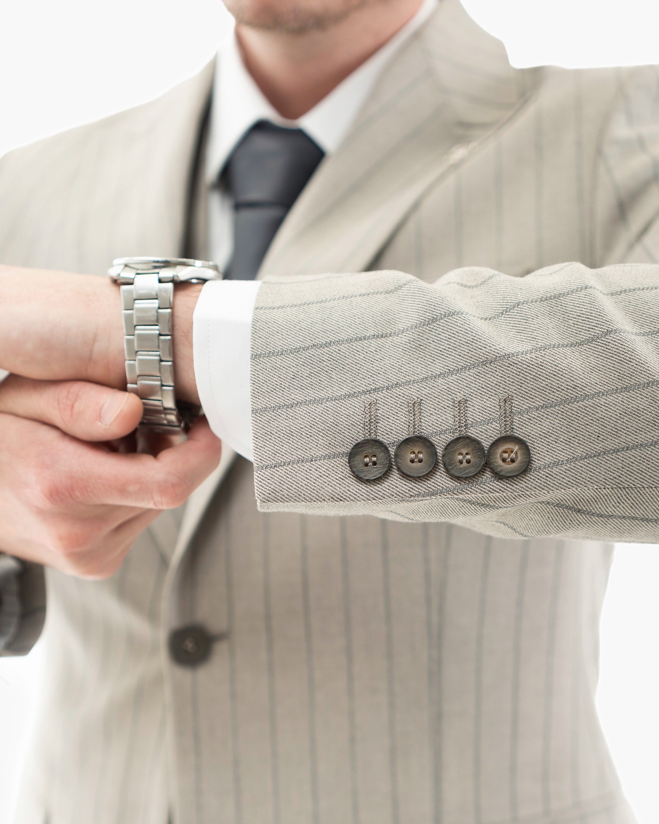 Russell | Pinstriped 3-Piece Tailored-Fit Suit
