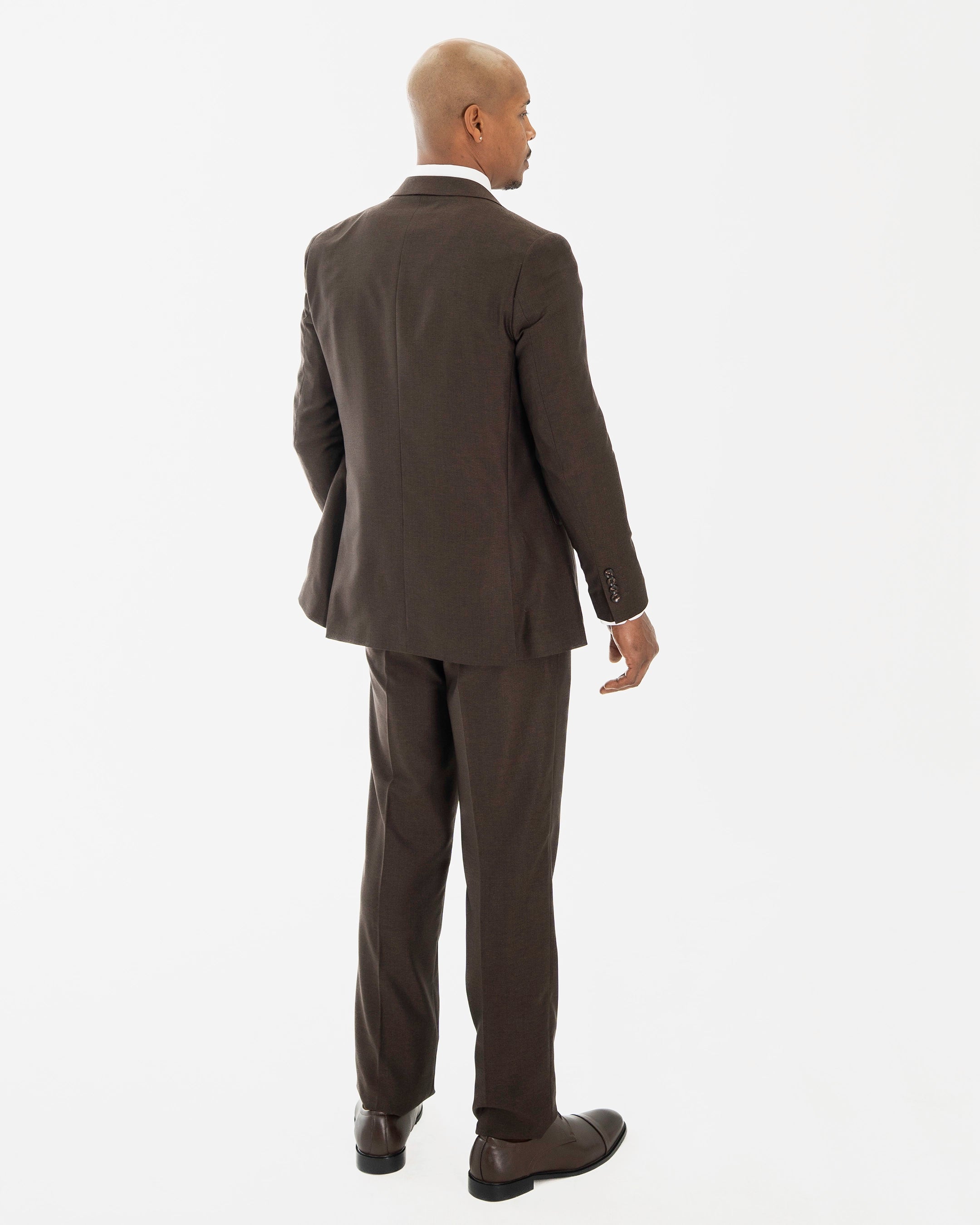 Brown 2-Piece Slim-Fit Wool-Blend Suit