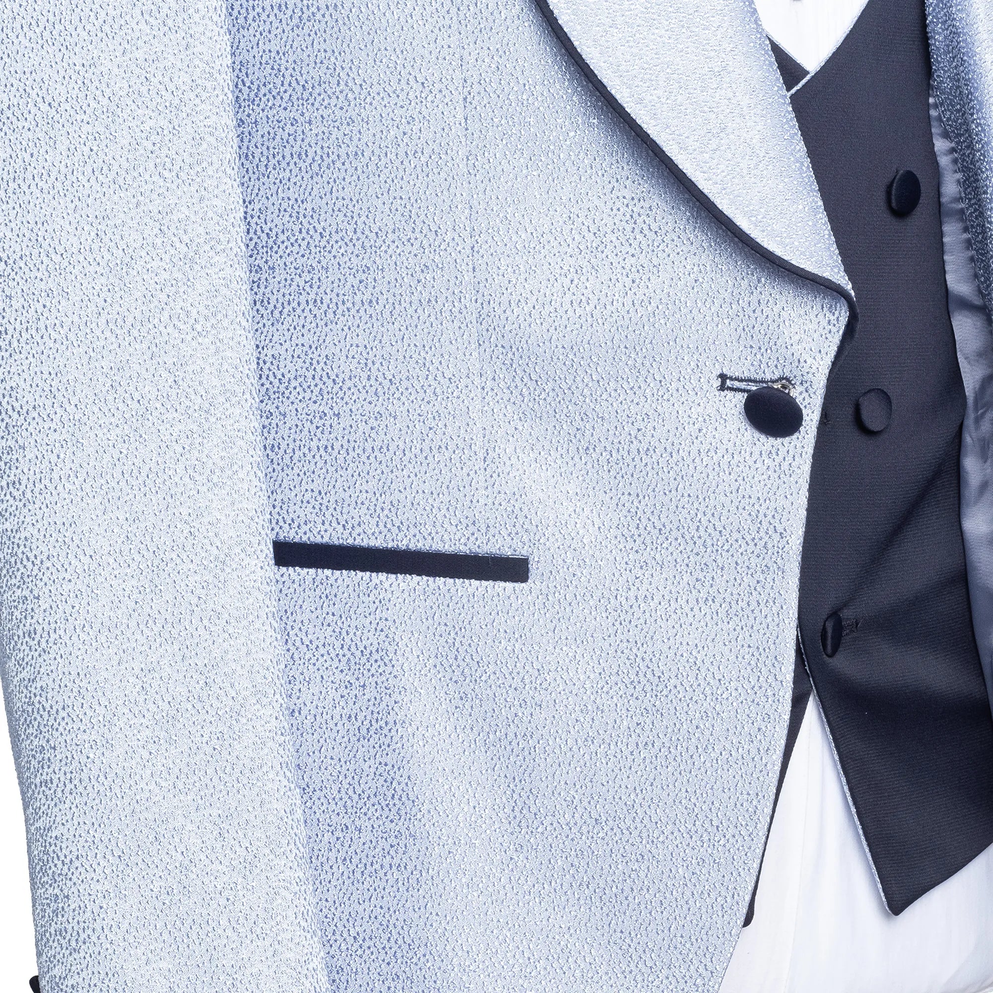 Light Blue Pebbled 3-Piece Slim-Fit Tuxedo
