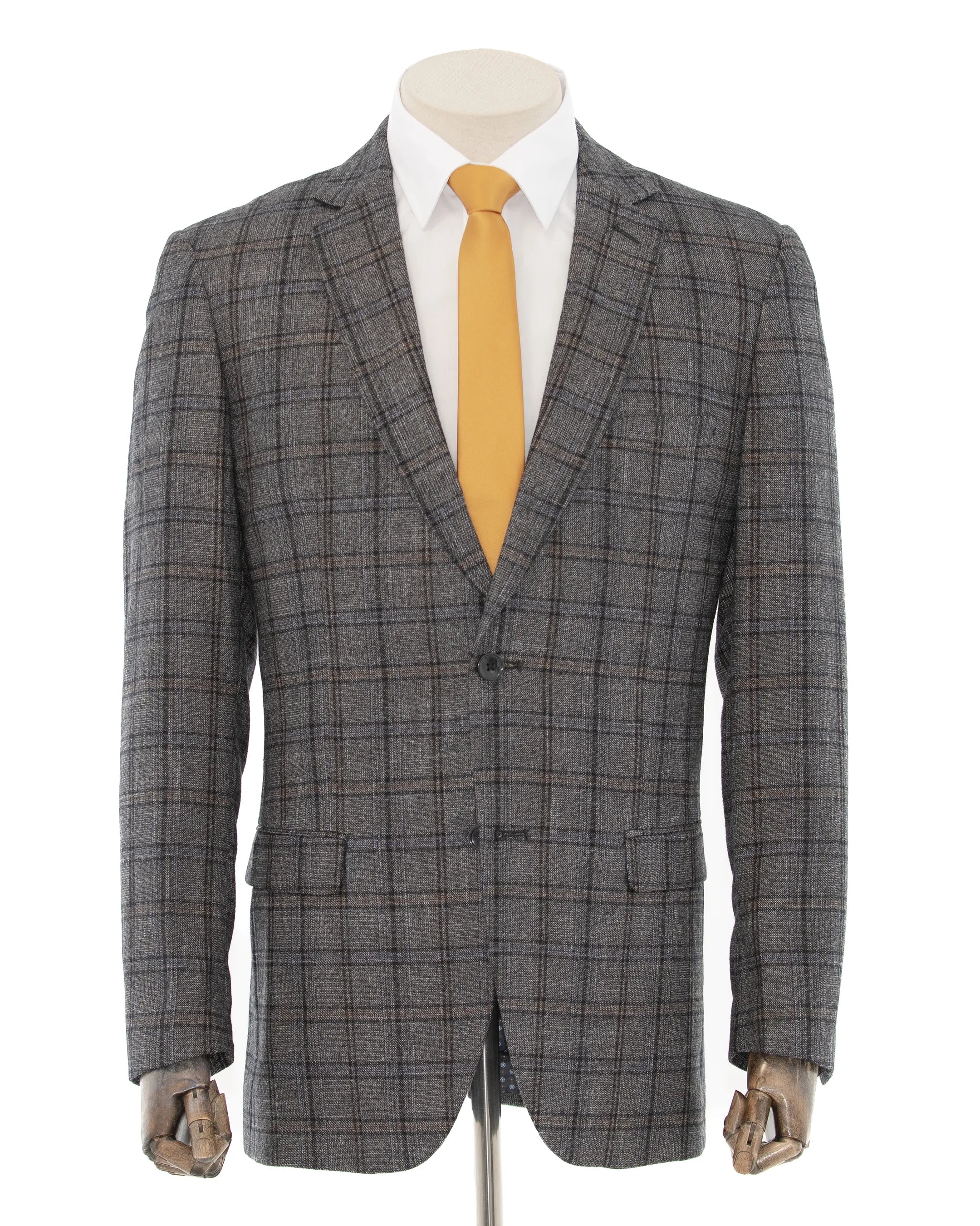 Charcoal Plaid 2-Piece Modern-Fit Suit