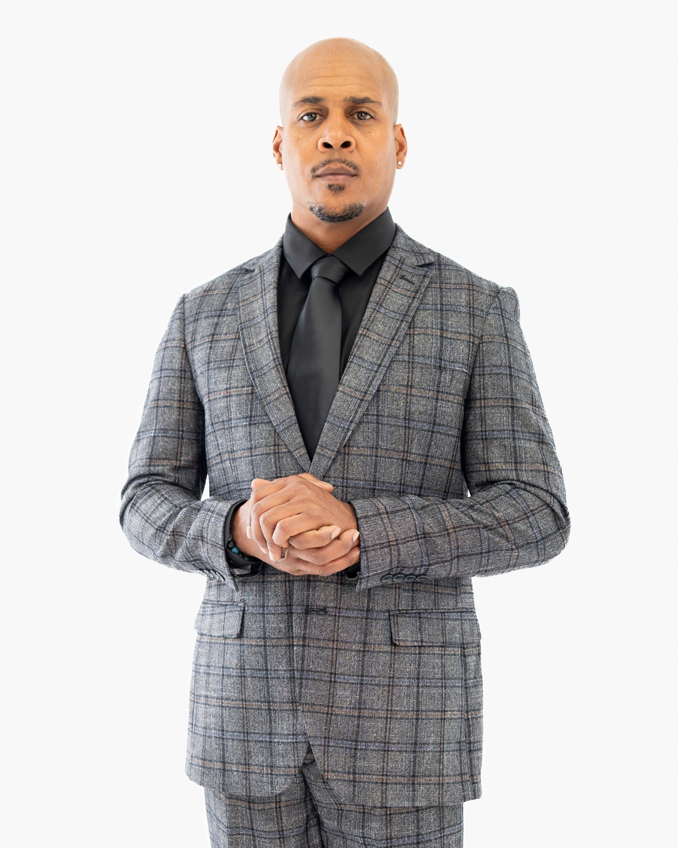 Charcoal Plaid 2-Piece Modern-Fit Suit