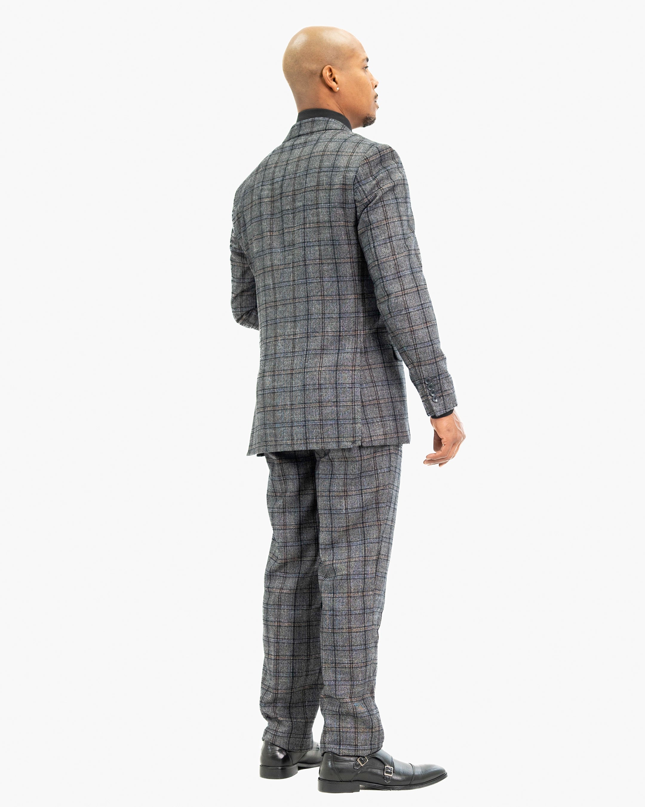Charcoal Plaid 2-Piece Modern-Fit Suit