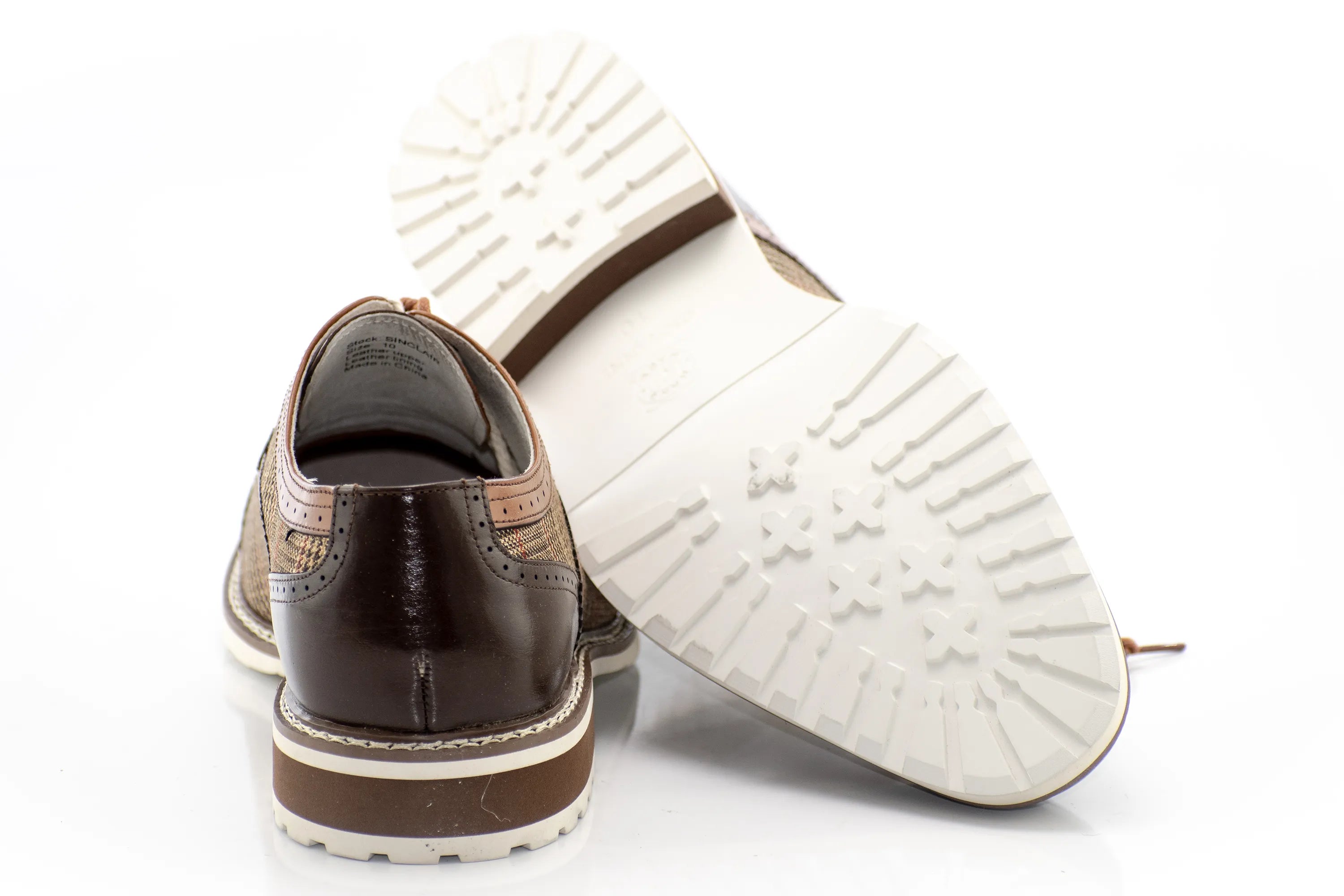 Chocolate Brown Gun Club Check Leather Cap Toe Oxford Lace-Up