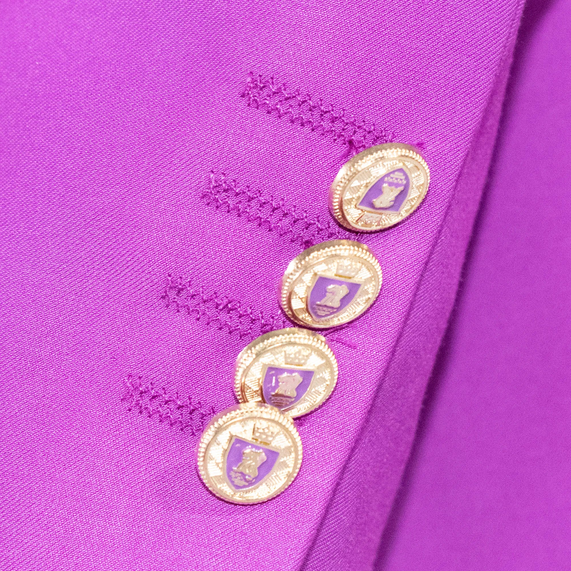 Men's Fuchsia 2-Piece Tailored-Fit Suit With Peak Lapels And Gold Buttons