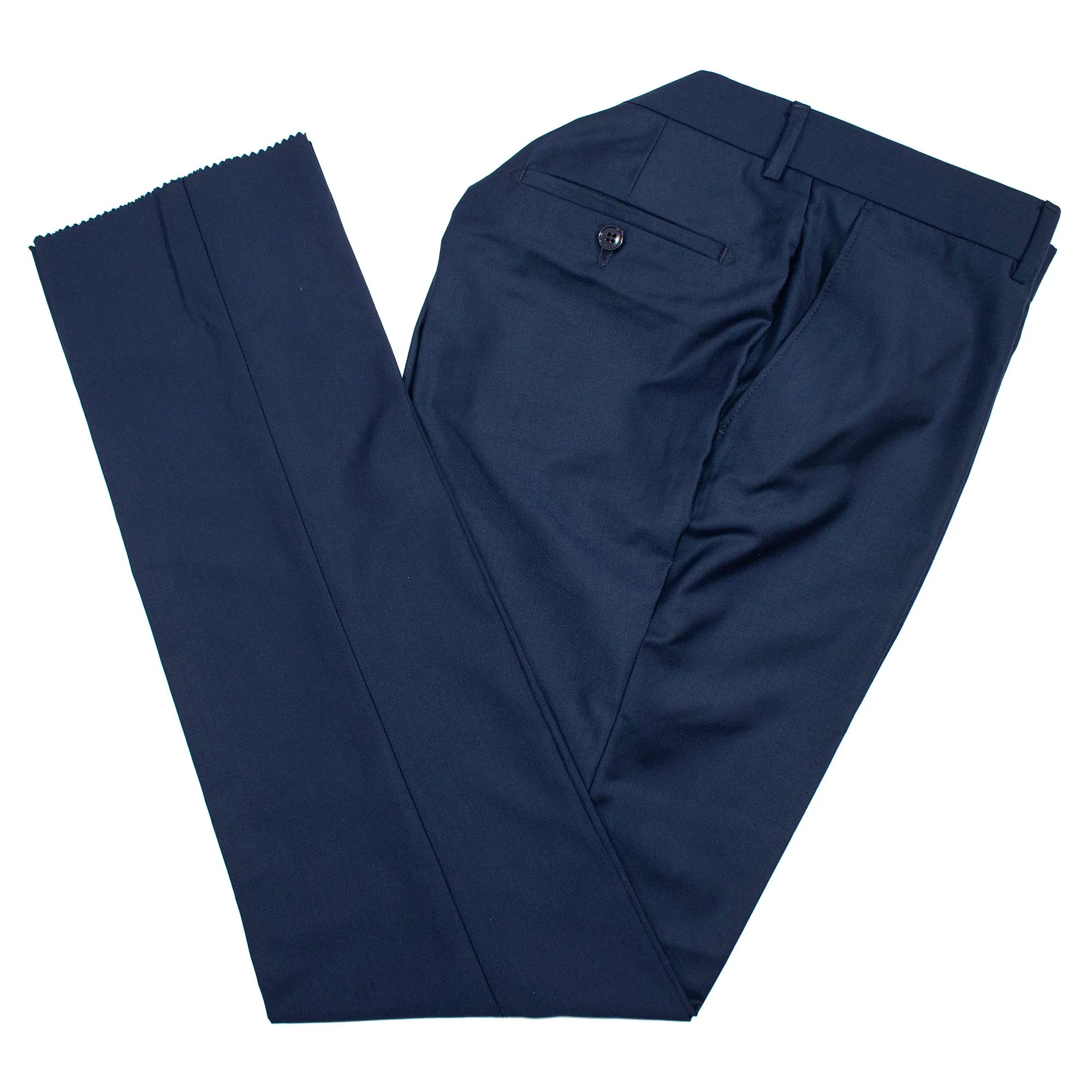 Men's Navy Blue 2-Piece Tailored-Fit Suit With Peak Lapels And Gold Buttons