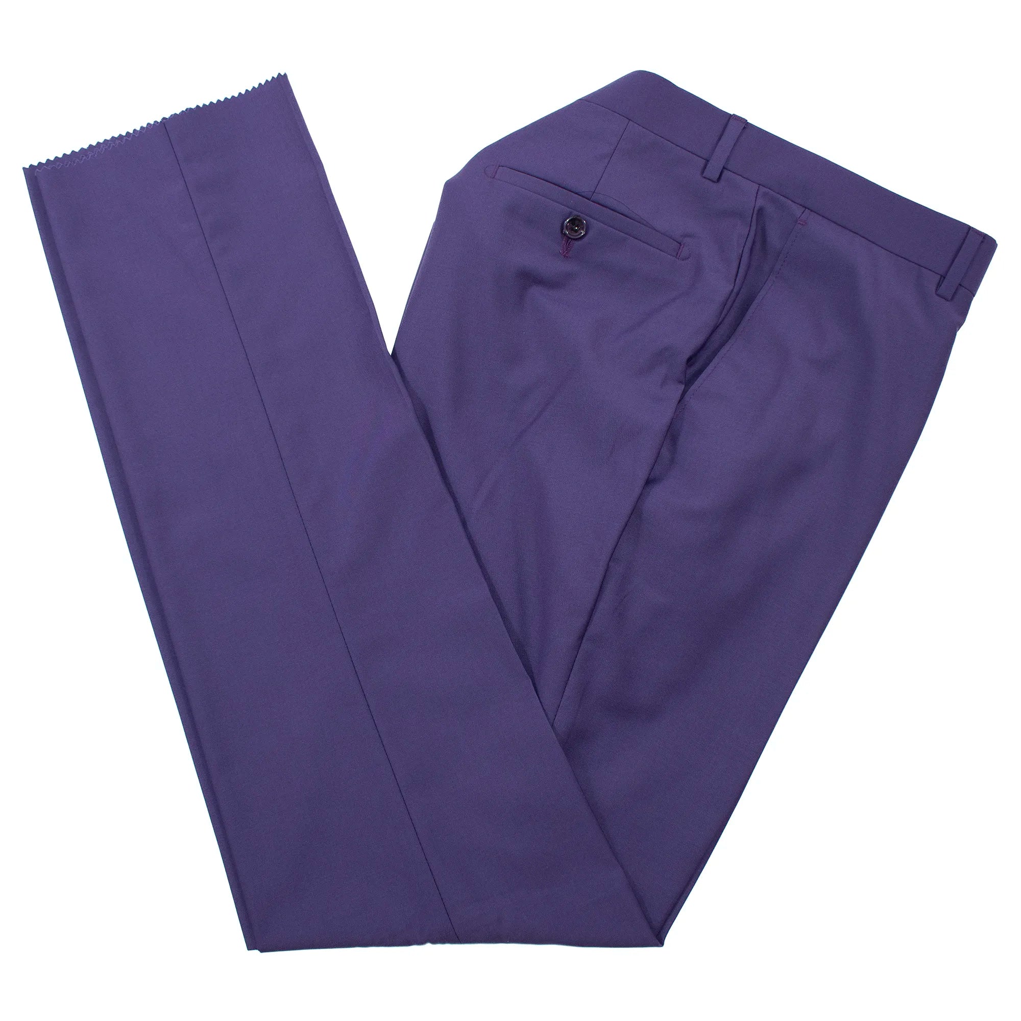 Men's Purple 2-Piece Tailored-Fit Suit With Peak Lapels And Gold Buttons