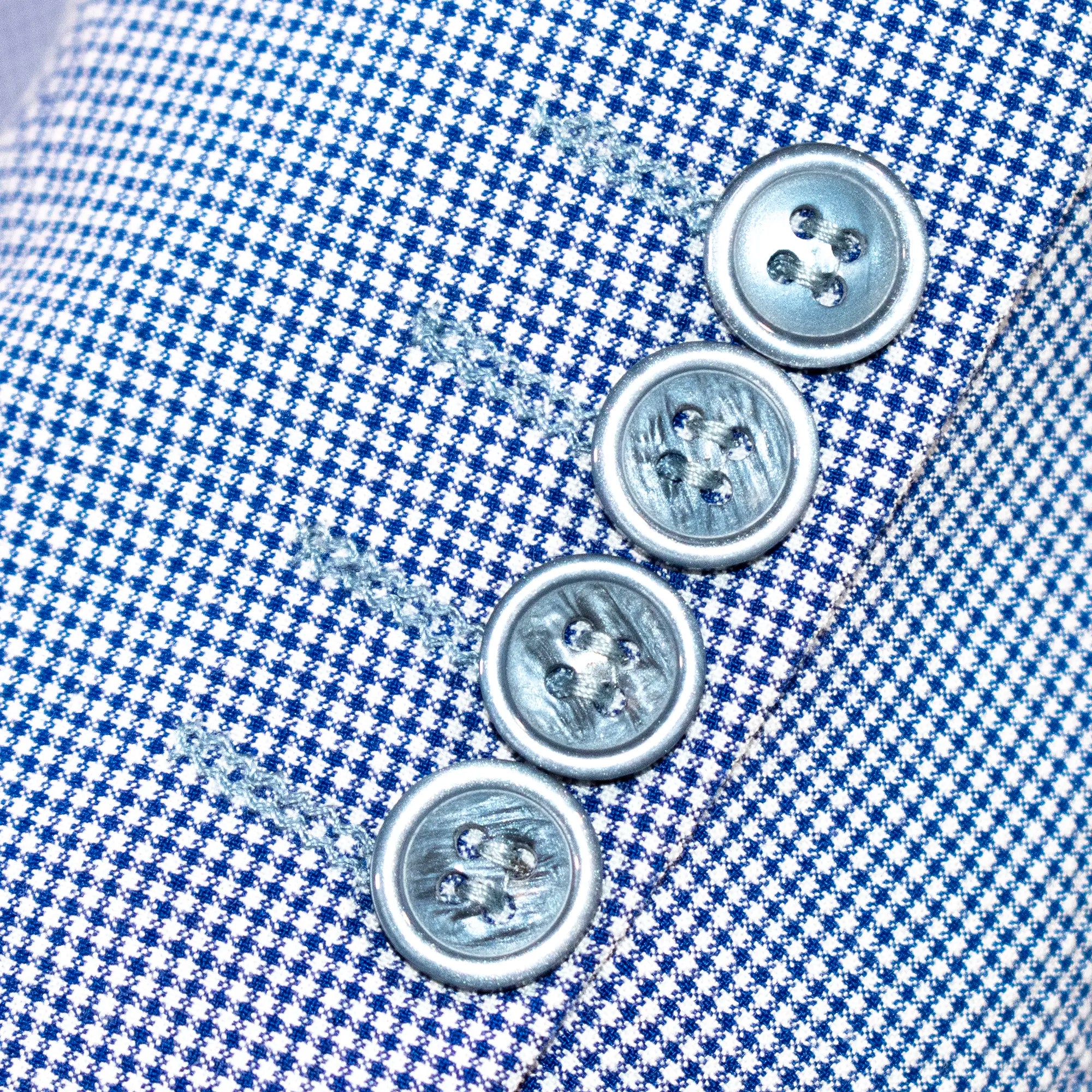 Men's Light Blue Minicheck Seersucker Slim-Fit Suit