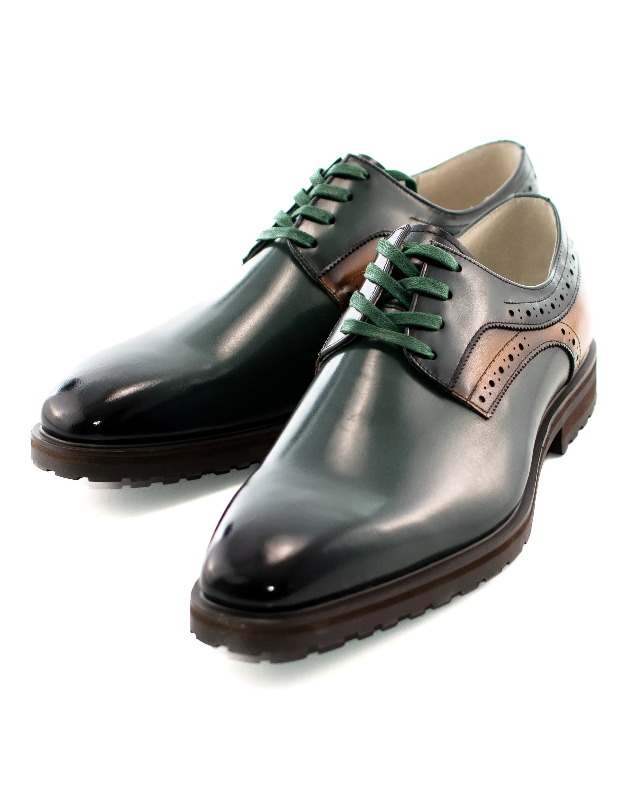 Two-Tone Leather Brogue Oxford Shoes