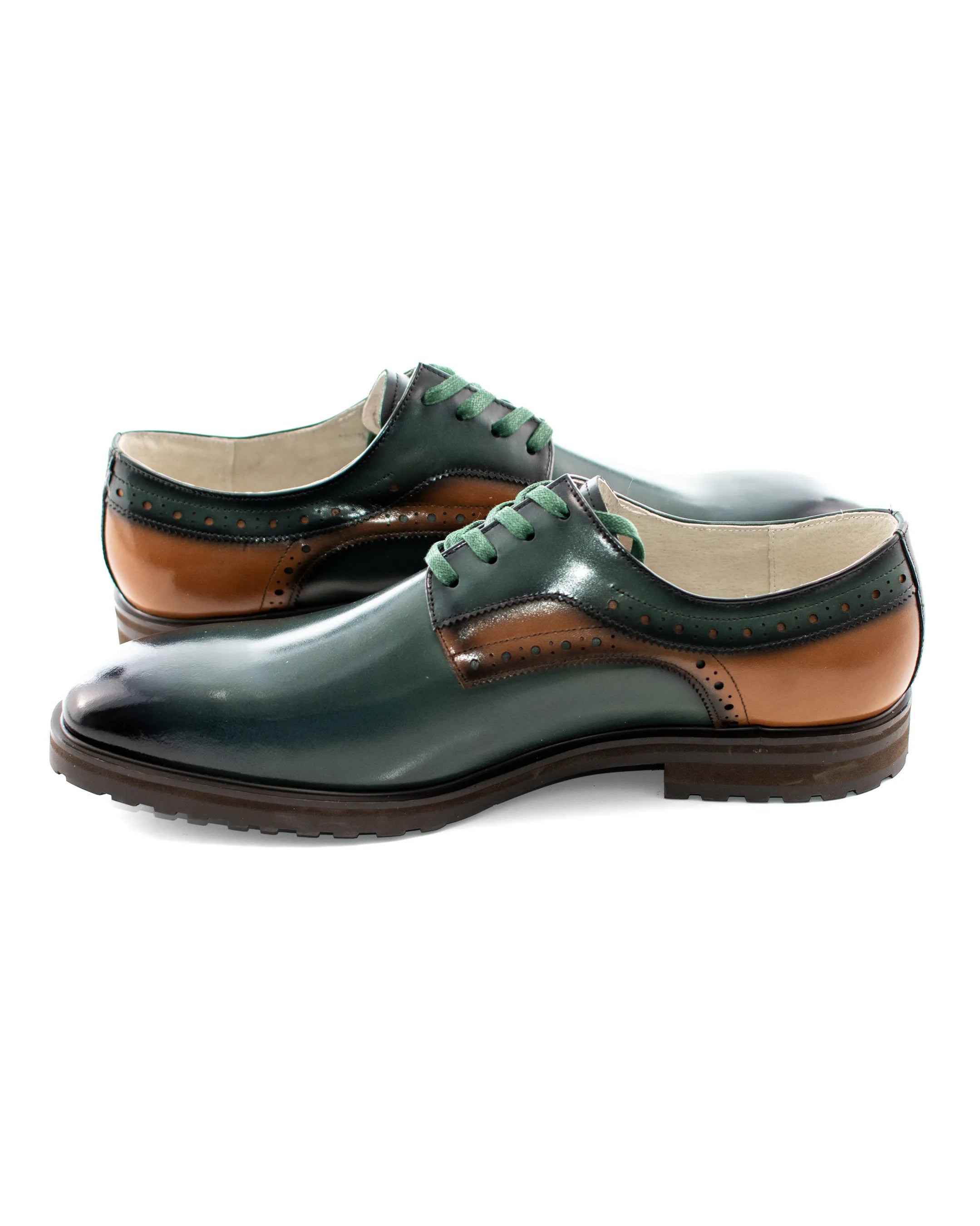 Two-Tone Leather Brogue Oxford Shoes