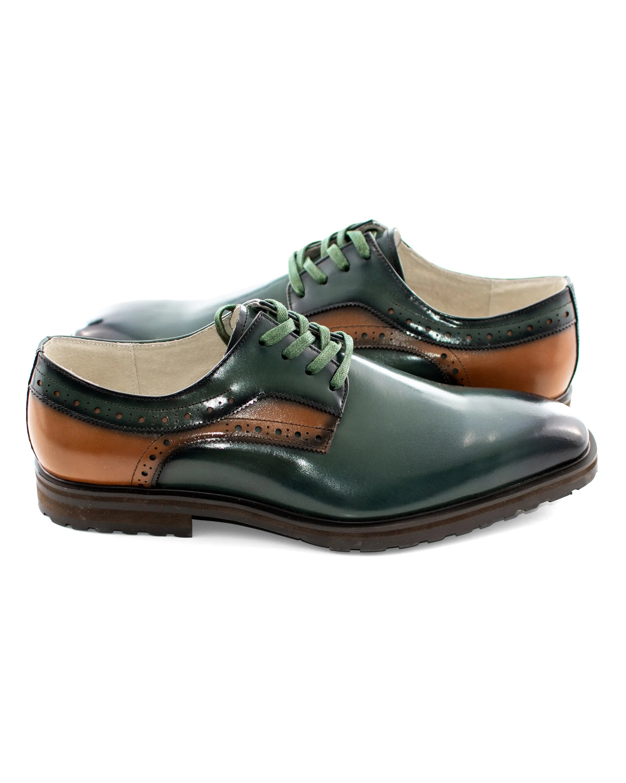 Two-Tone Leather Brogue Oxford Shoes