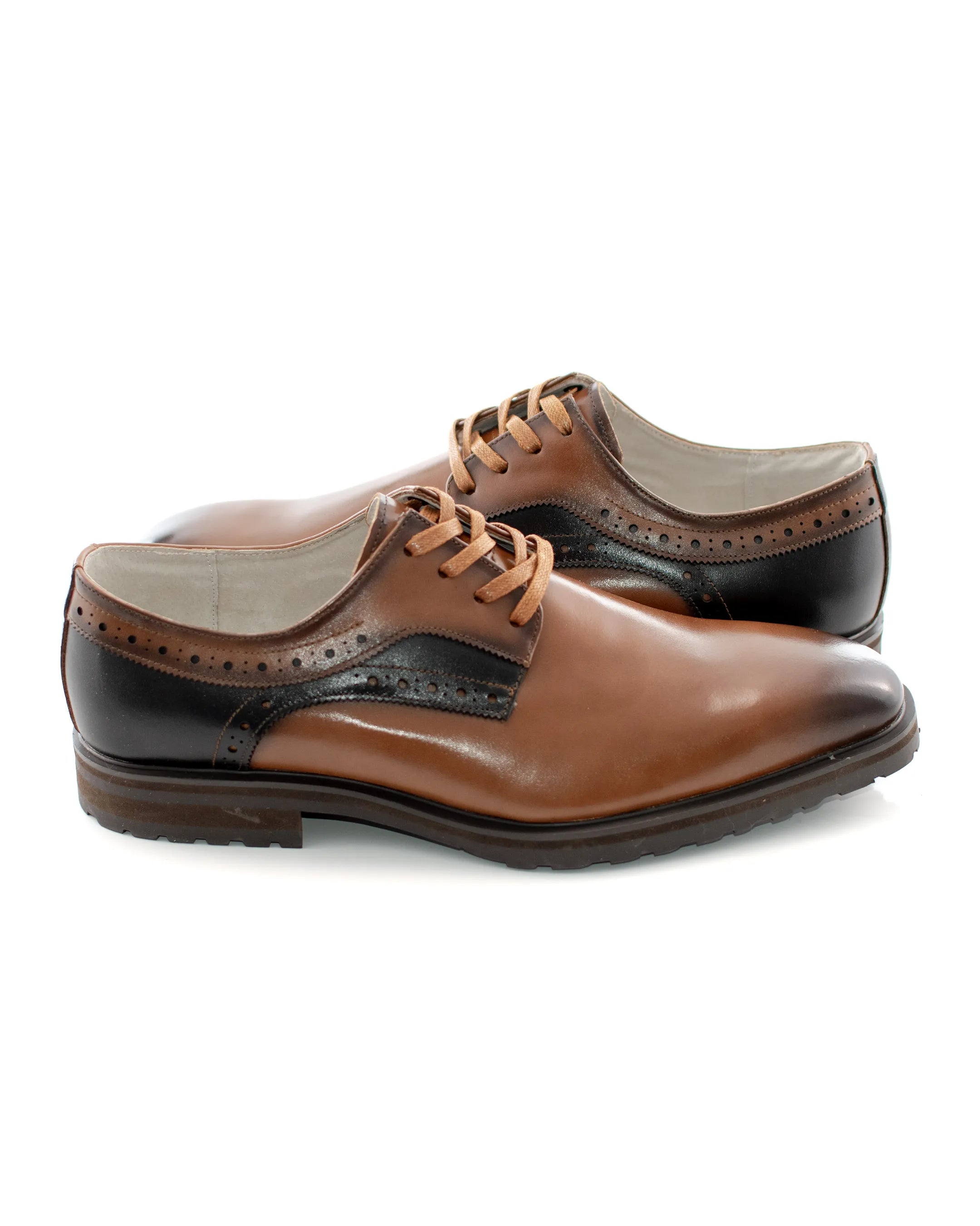 Two-Tone Leather Brogue Oxford Shoes