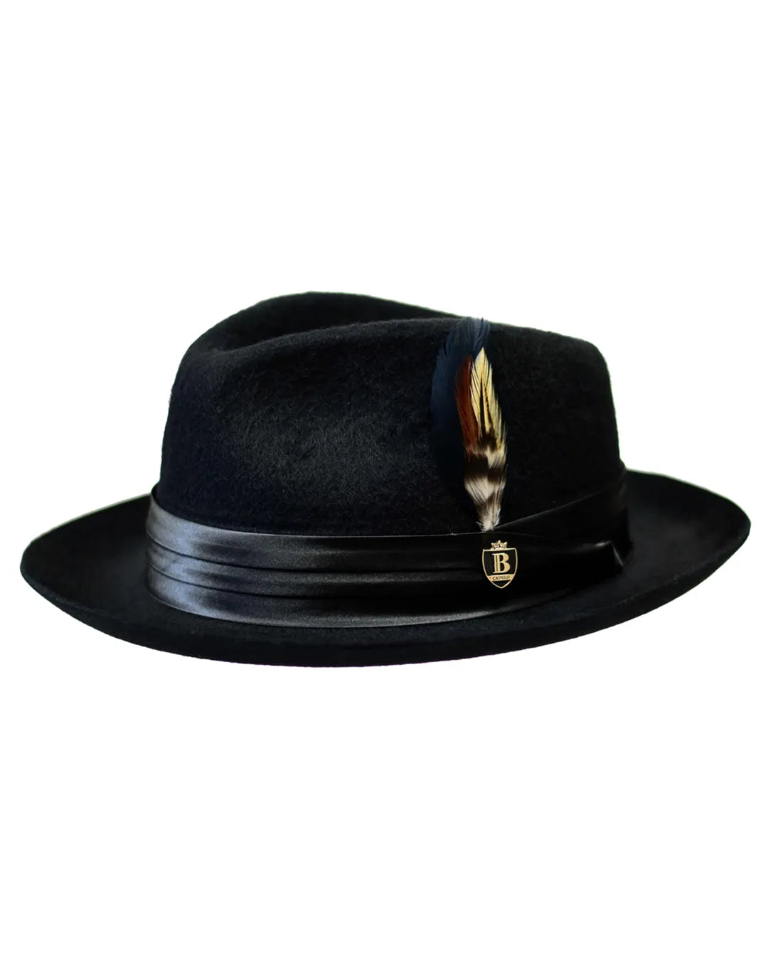 Wool Felt Fedora Hat with Fur Felt Finish