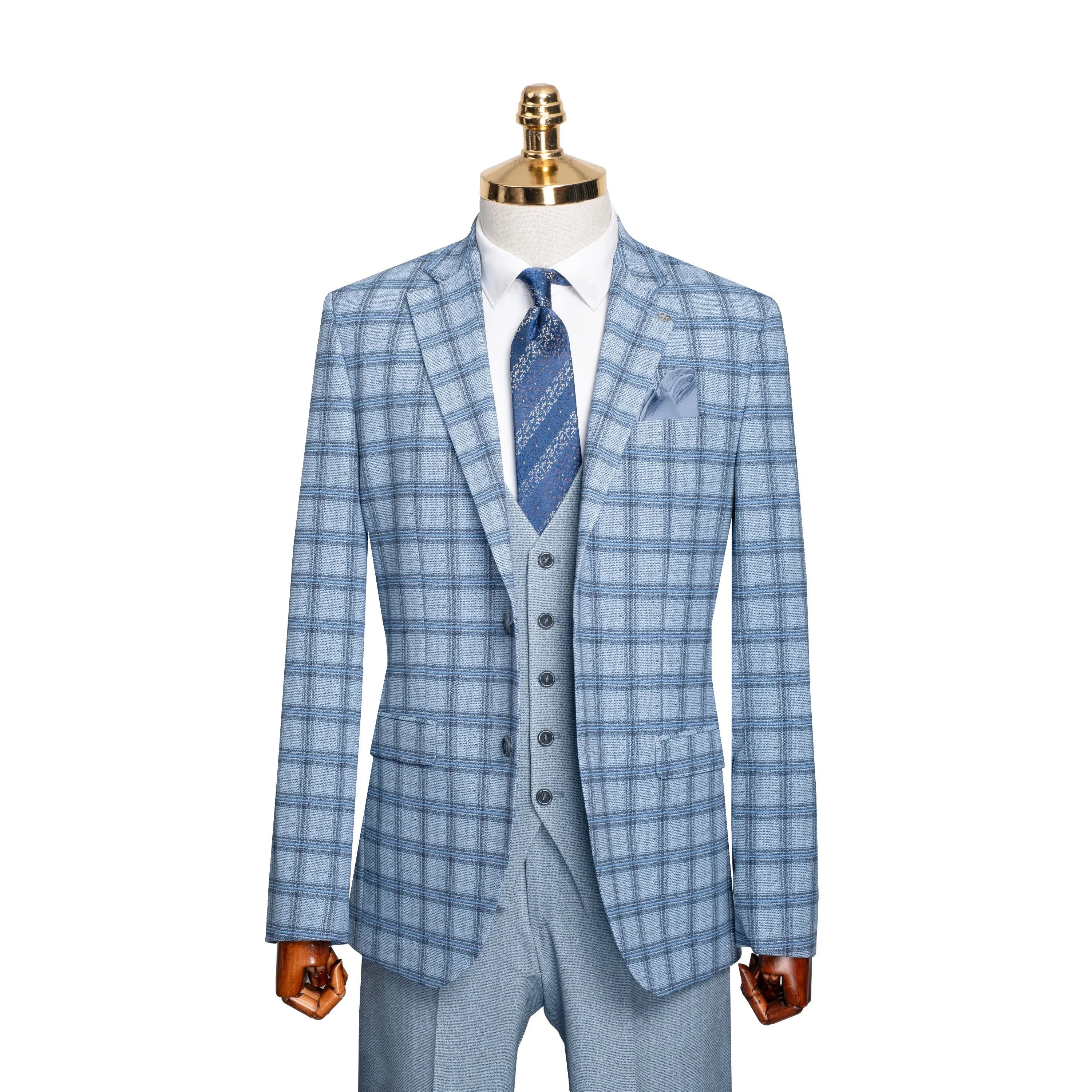 Rodney | Plaid 3-Piece Tailored-Fit Suit