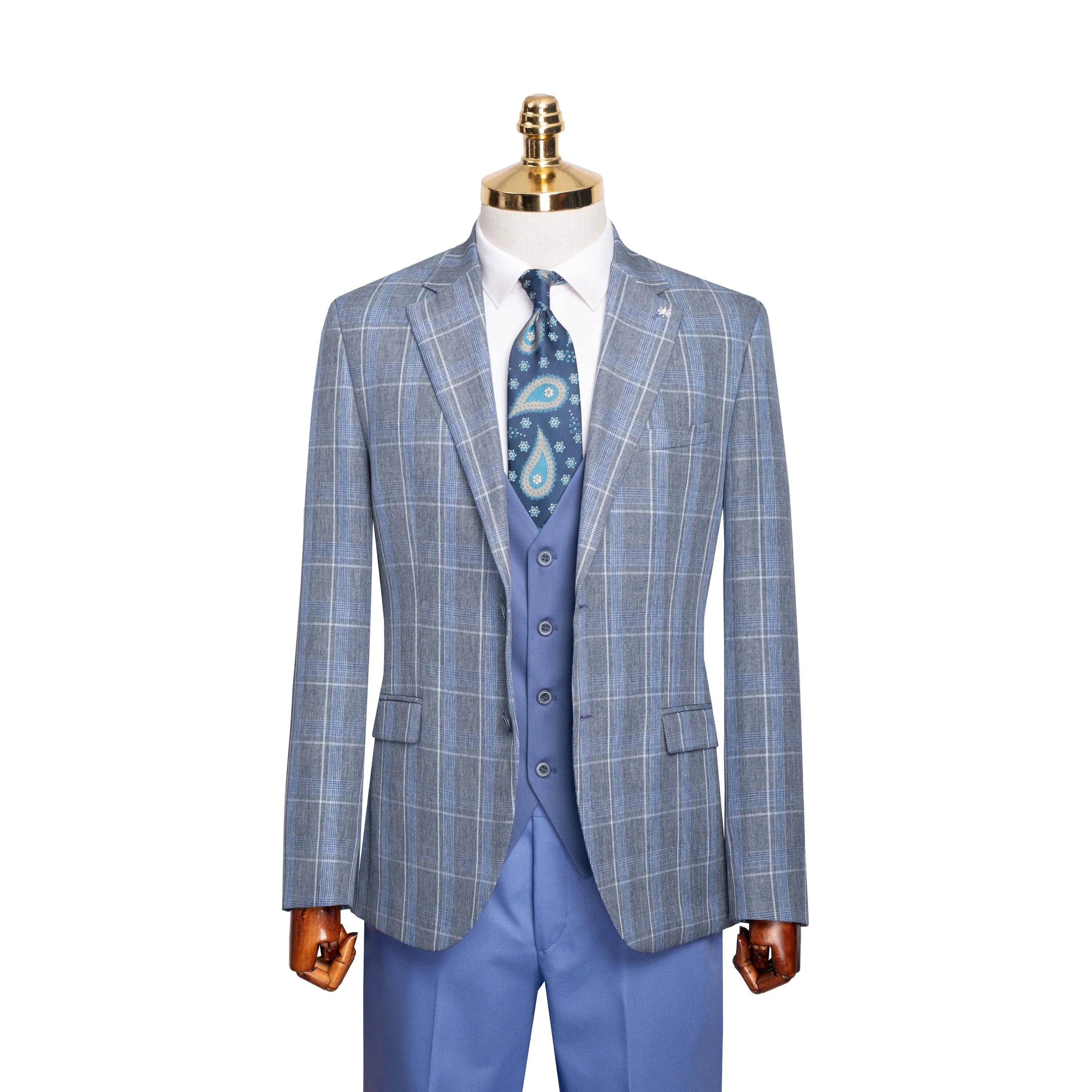 Rodney | Plaid 3-Piece Tailored-Fit Suit