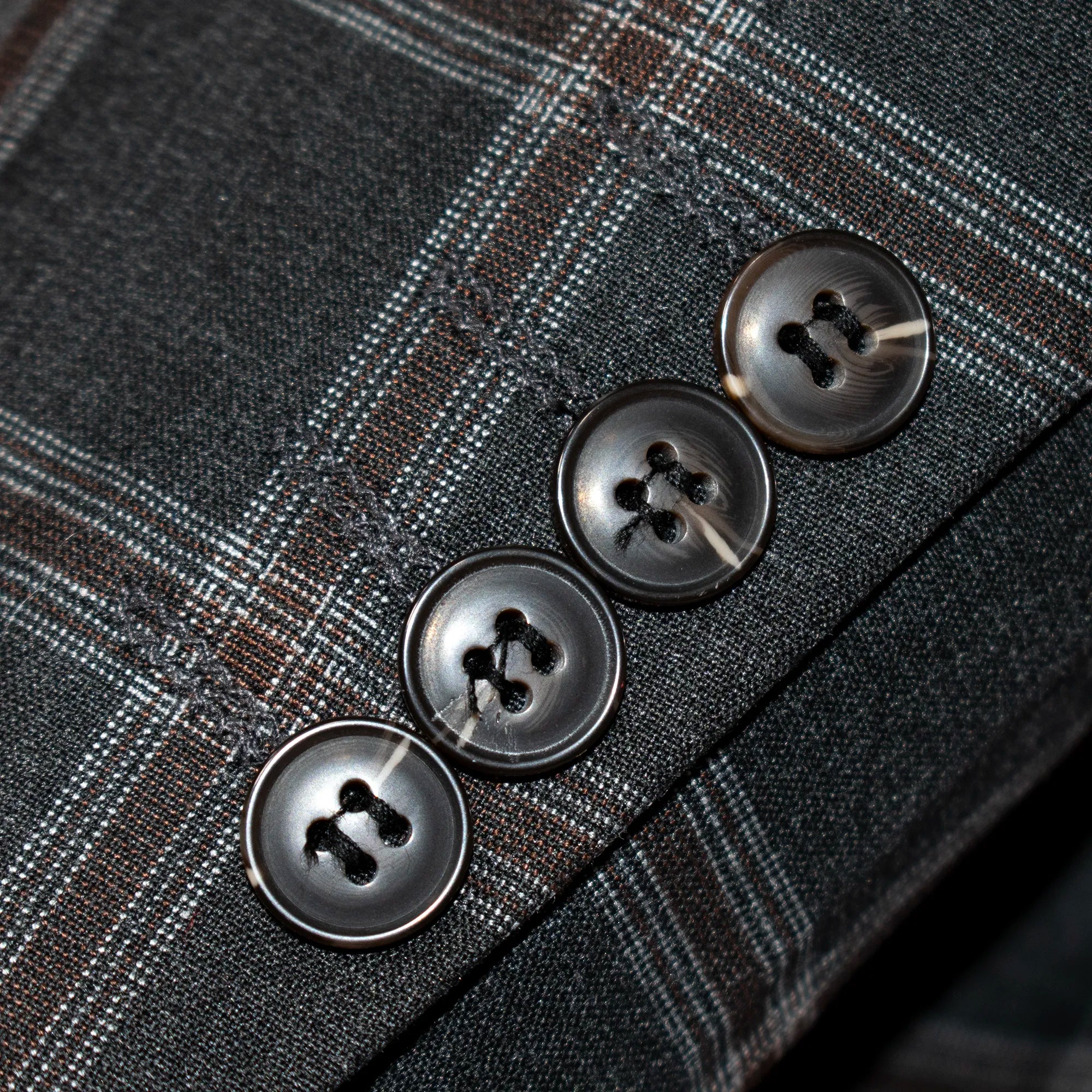Black Plaid 3-Piece Slim-Fit Tweed Suit