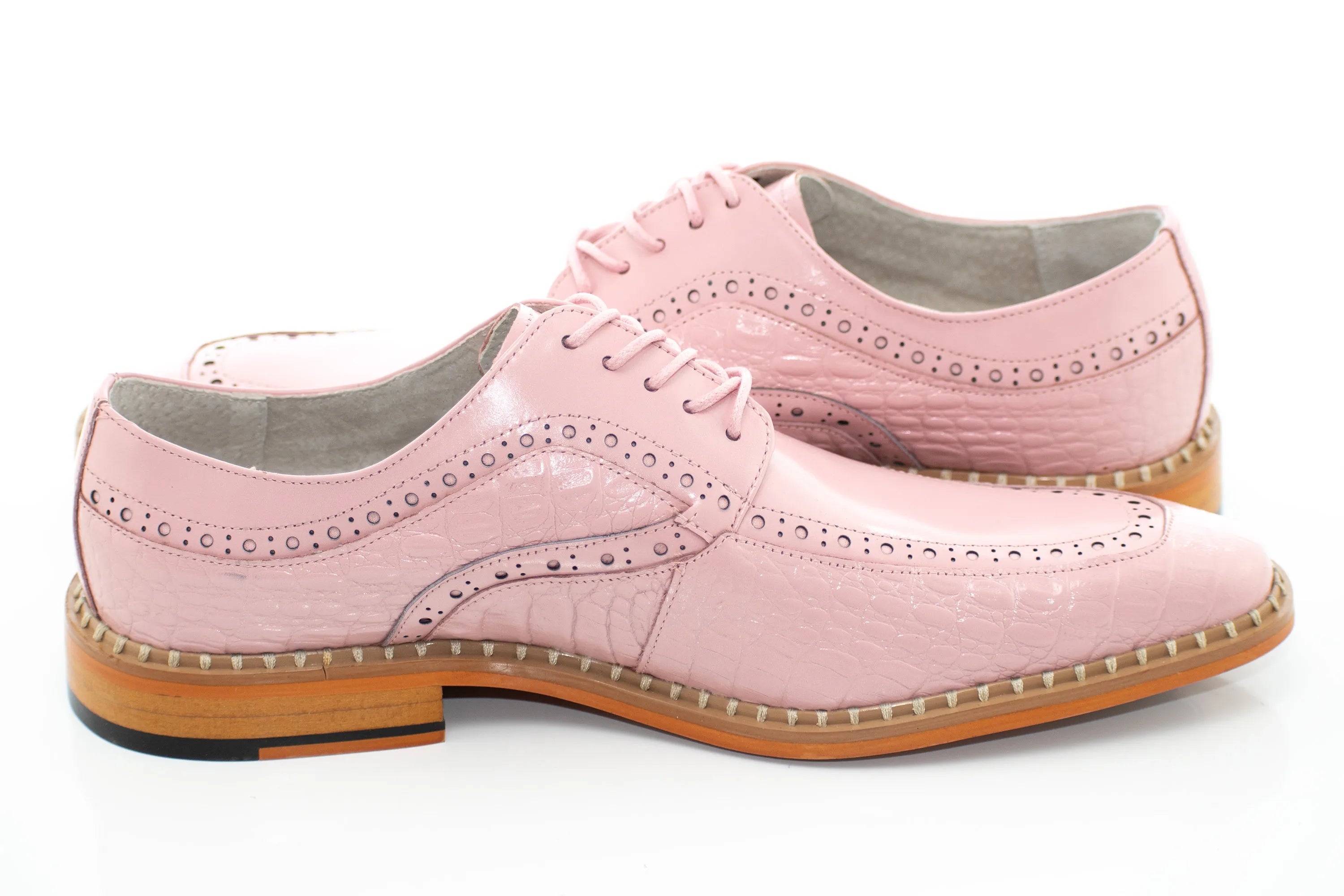 Leather Apron-Toe Alligator Derby Dress Shoes