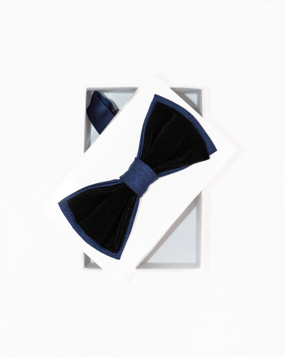 Navy and Black Velvet Hybrid Two-Tone Bowtie from Dolce Vesta | One Size Fits All