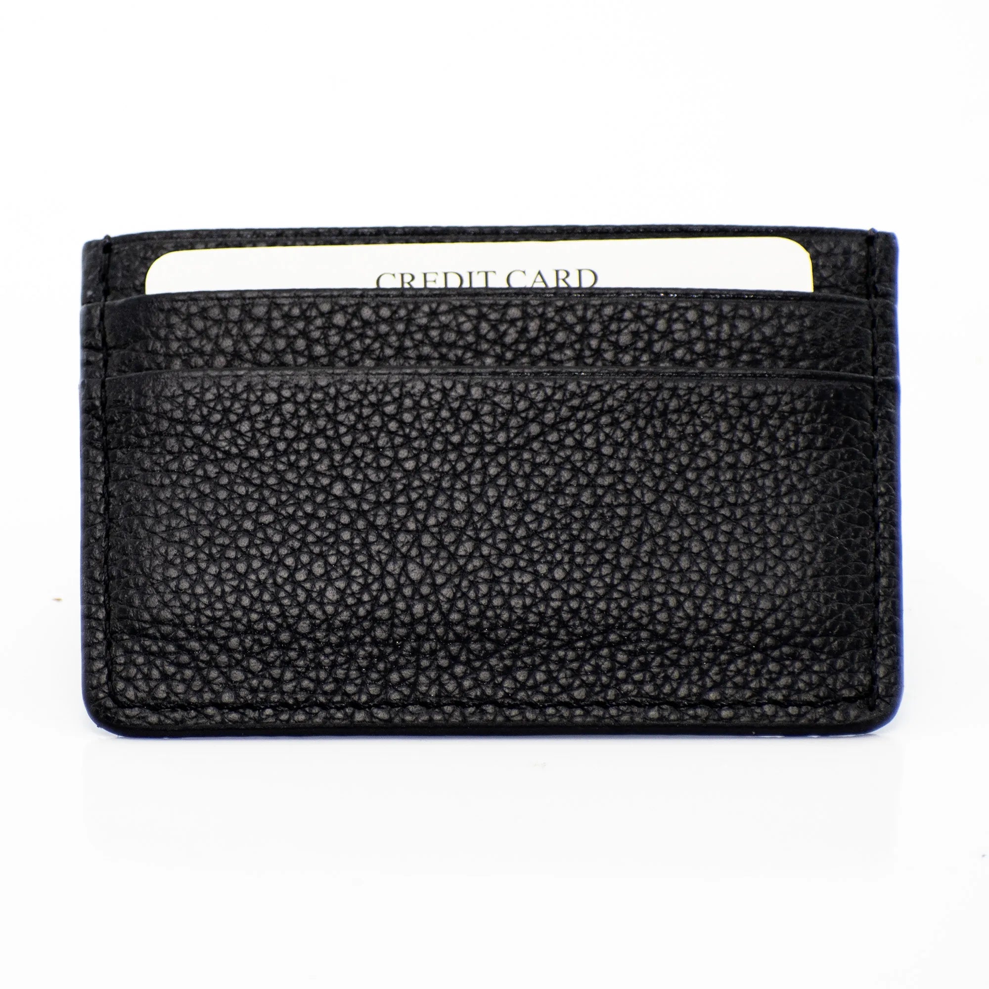 Black Minimalist Genuine Leather Cardholder