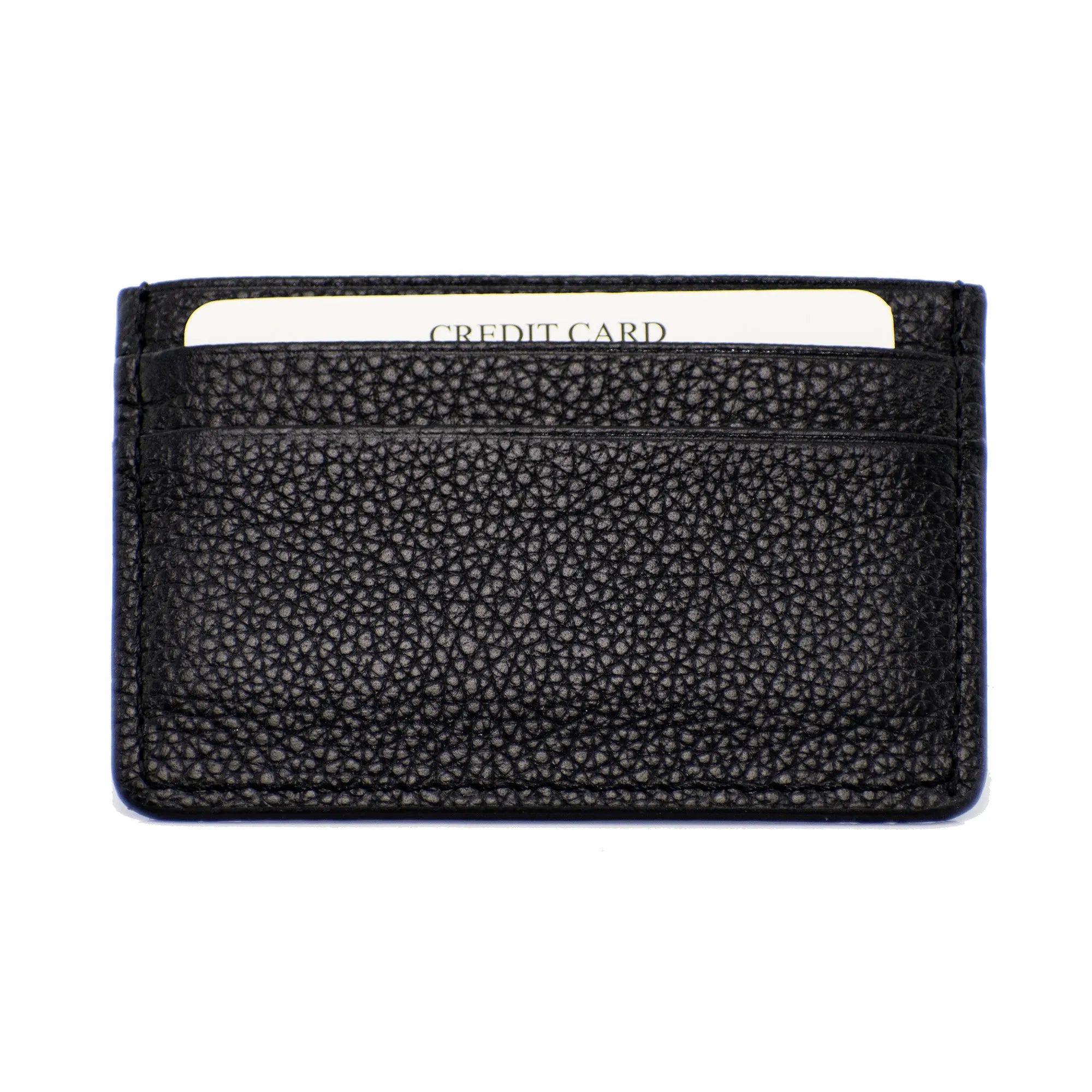 Black Minimalist Genuine Leather Cardholder