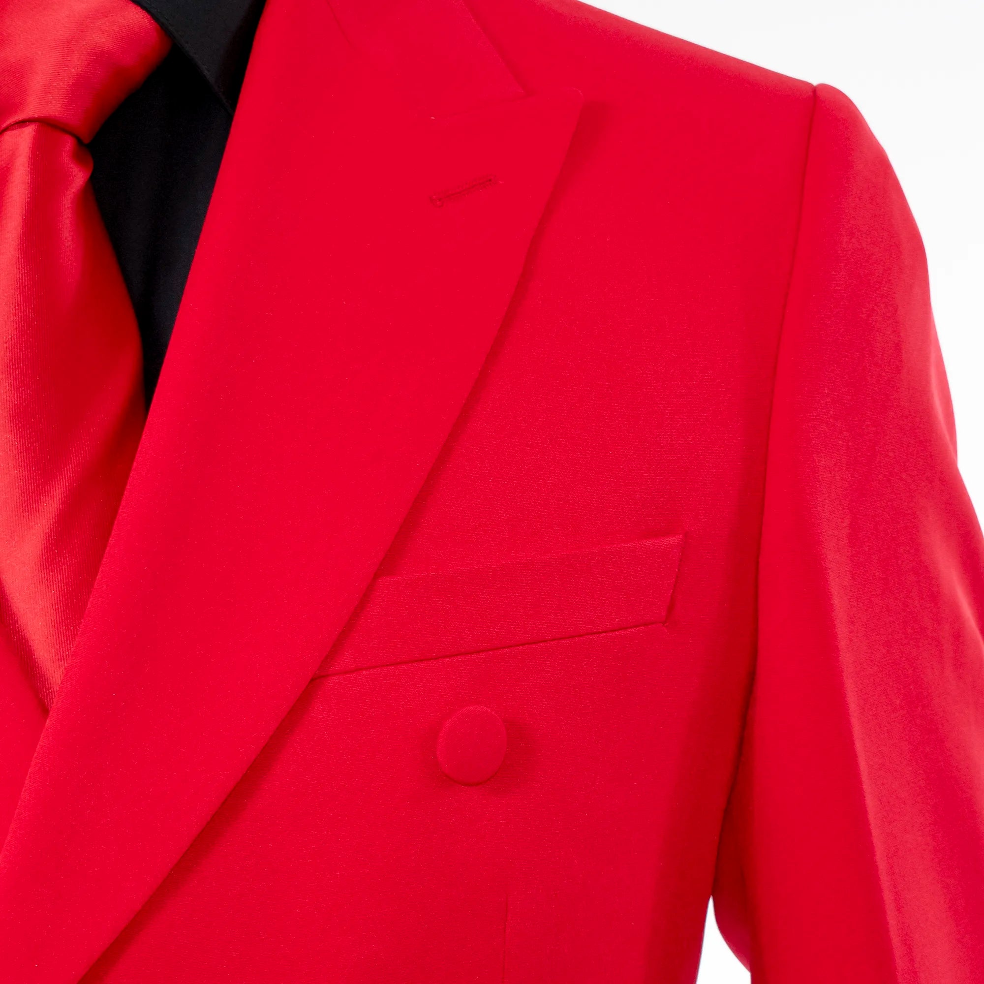 Red & Black Double-Breasted 2-Piece Tailored-Fit Suit