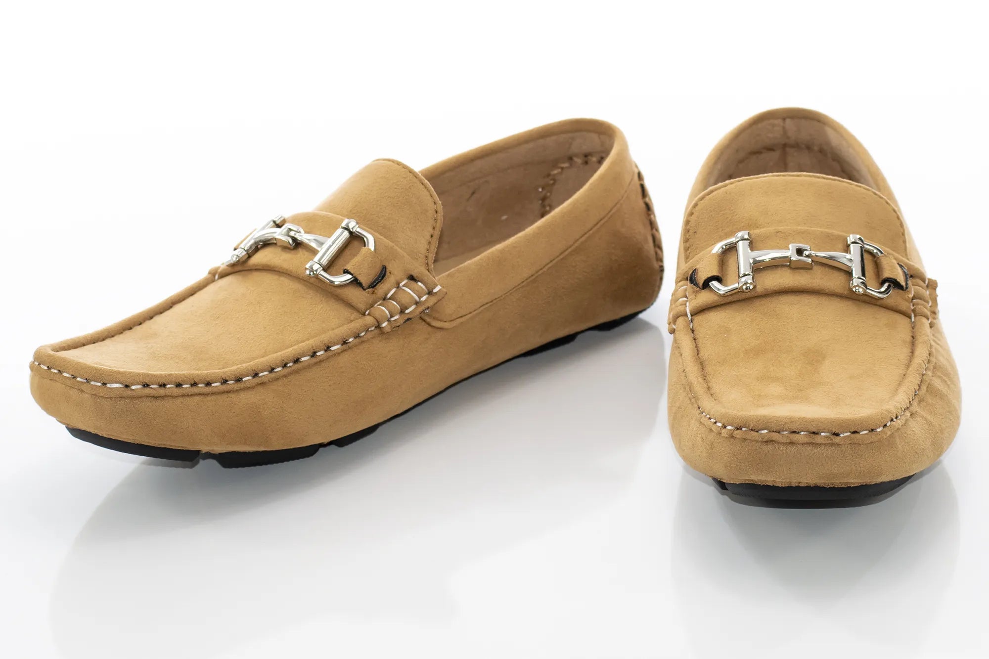 Beige Suede Horsebit Driving Loafer
