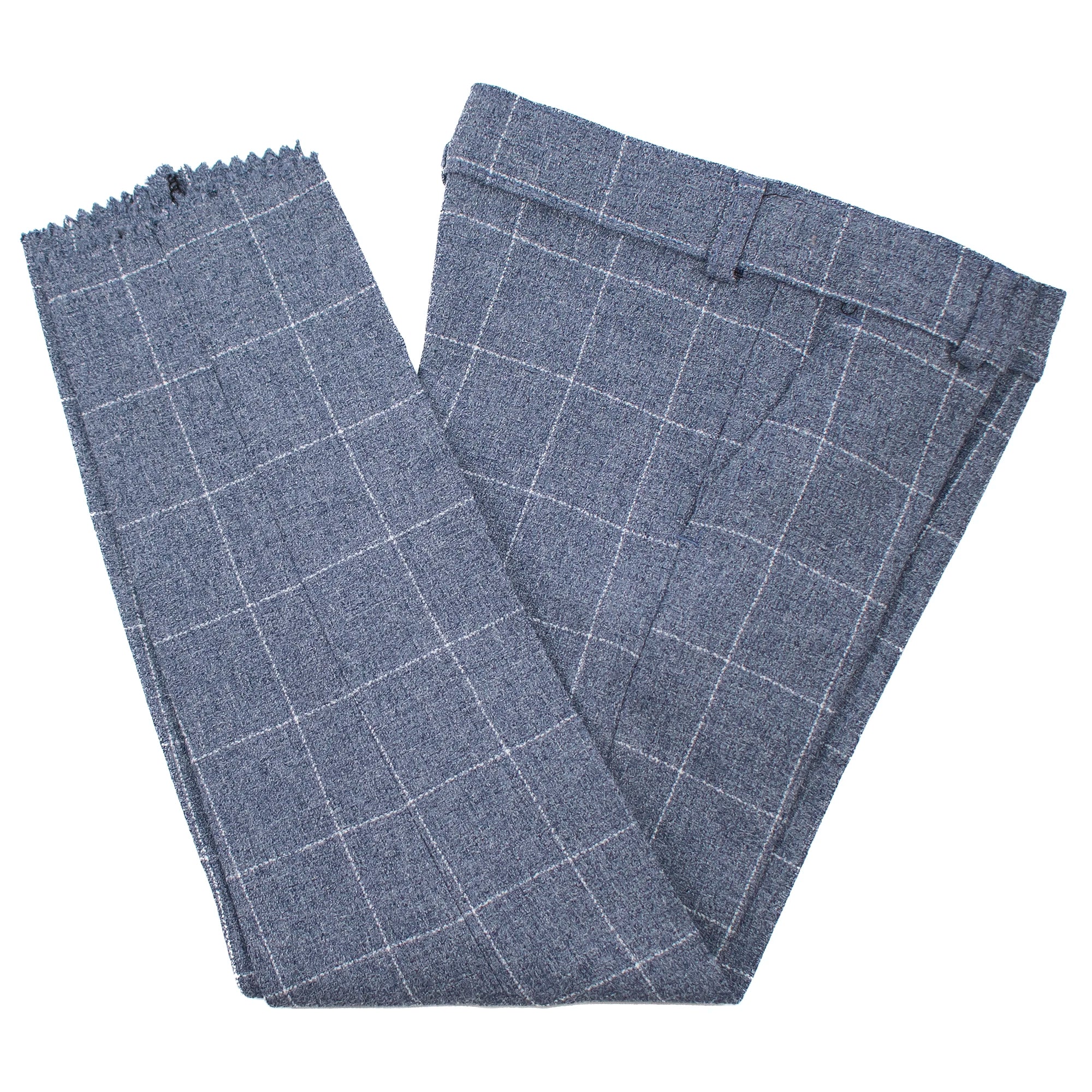 Kid's Gray WIndowpane Plaid 3-Piece Suit